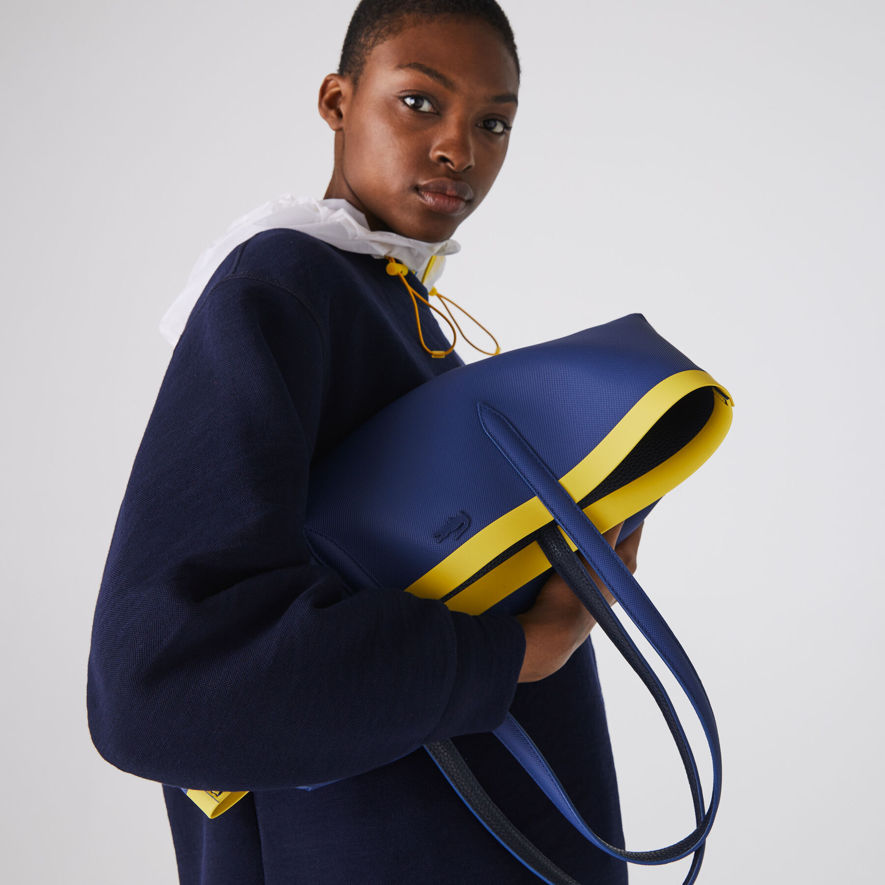 Women's Anna Reversible Contrast Band Coated Canvas Tote Bag lacoste women s anna reversible contrast band coated canvas tote bag