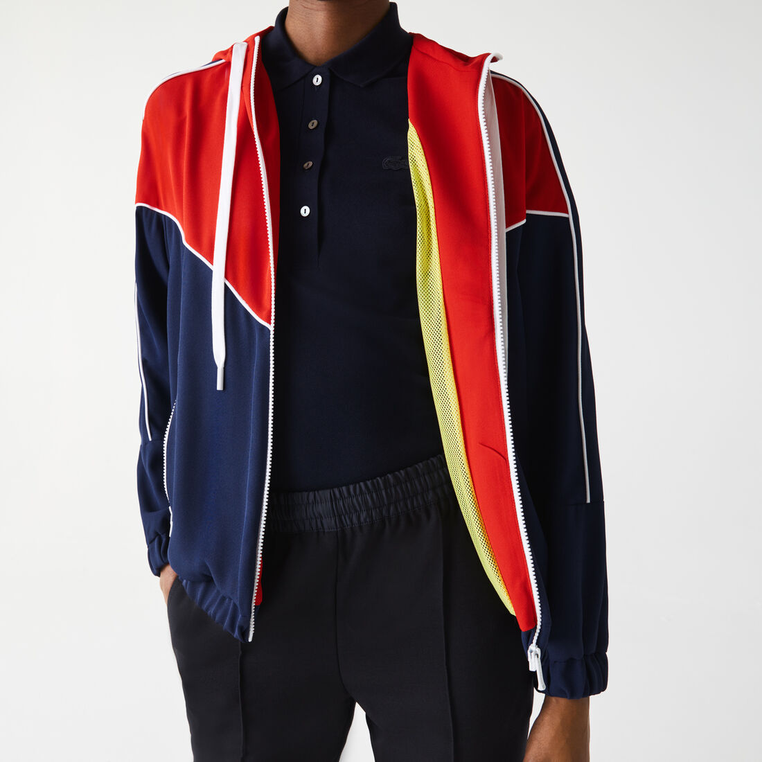 سويت شيرت بسحاب وغطاء رأس وكتل لونية للنساء سويت شيرت بسحاب وغطاء رأس وكتل لونية للنساء