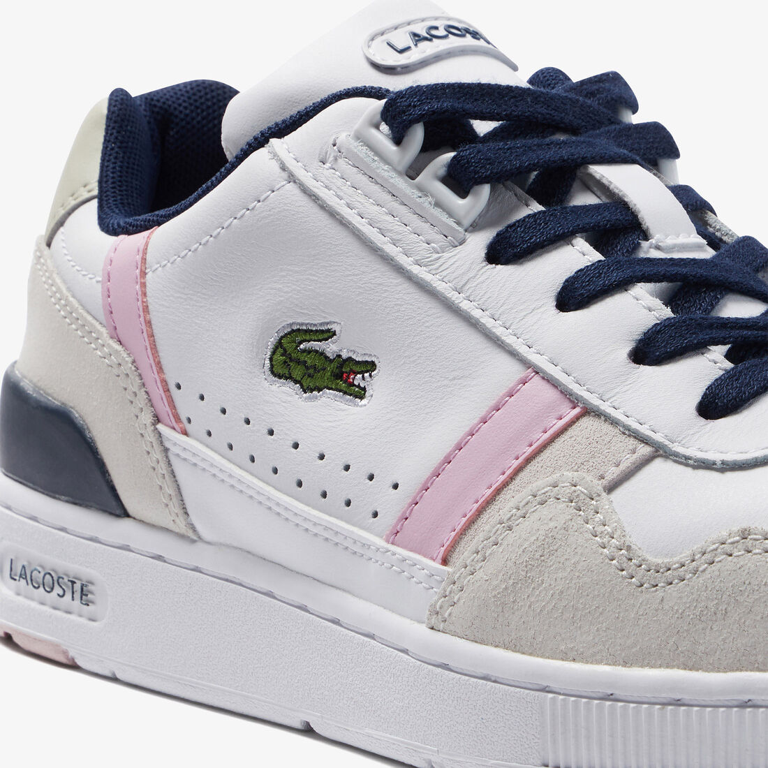 Women's Lacoste T-Clip Leather Color-Pop Sneakers Women's Lacoste T-Clip Leather Color-Pop Sneakers