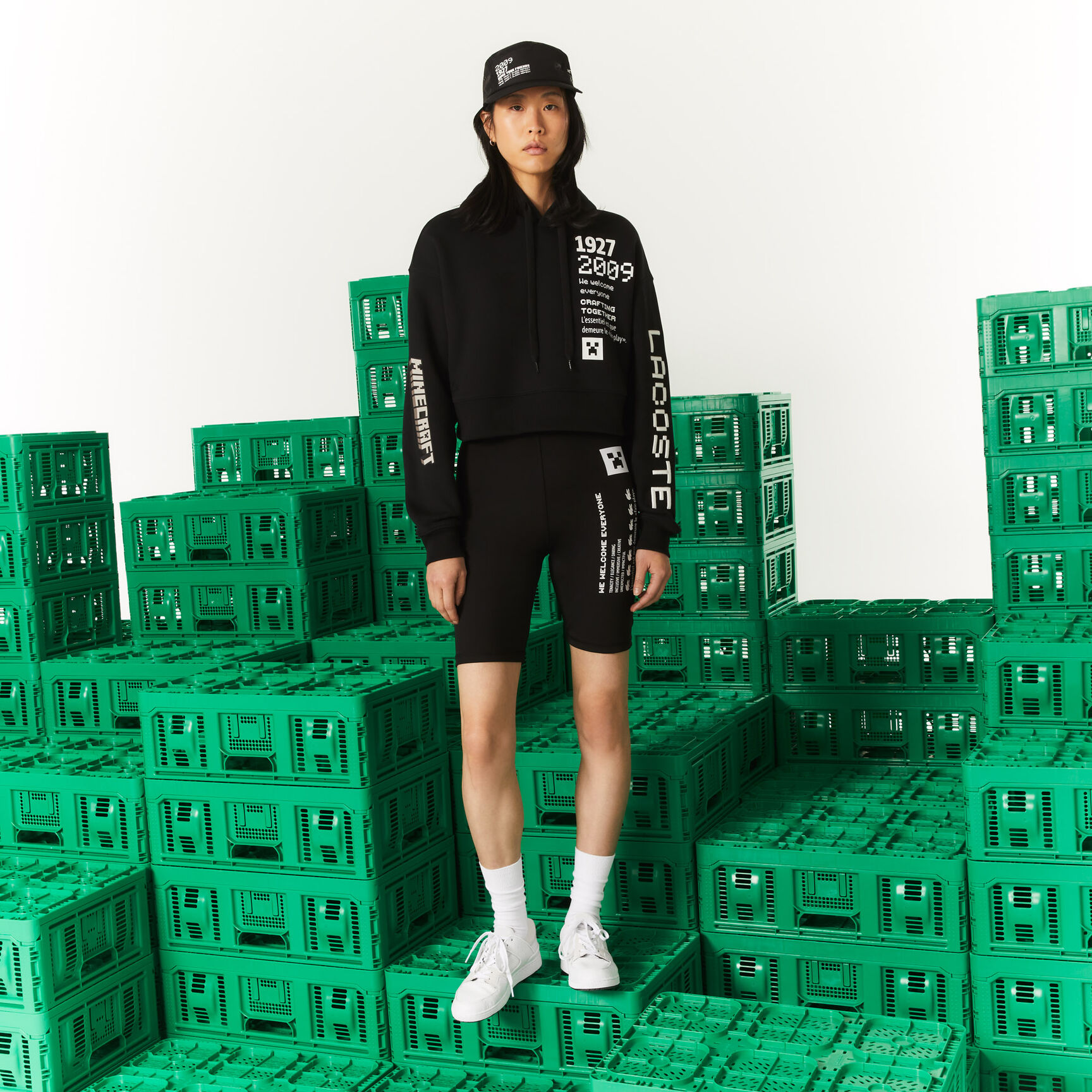 Women's Lacoste L!VE Collab Minecraft Oversized Fleece Hoodie