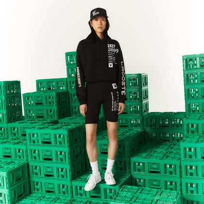 Women's Lacoste L!ve Collab Minecraft Oversized Fleece Hoodie