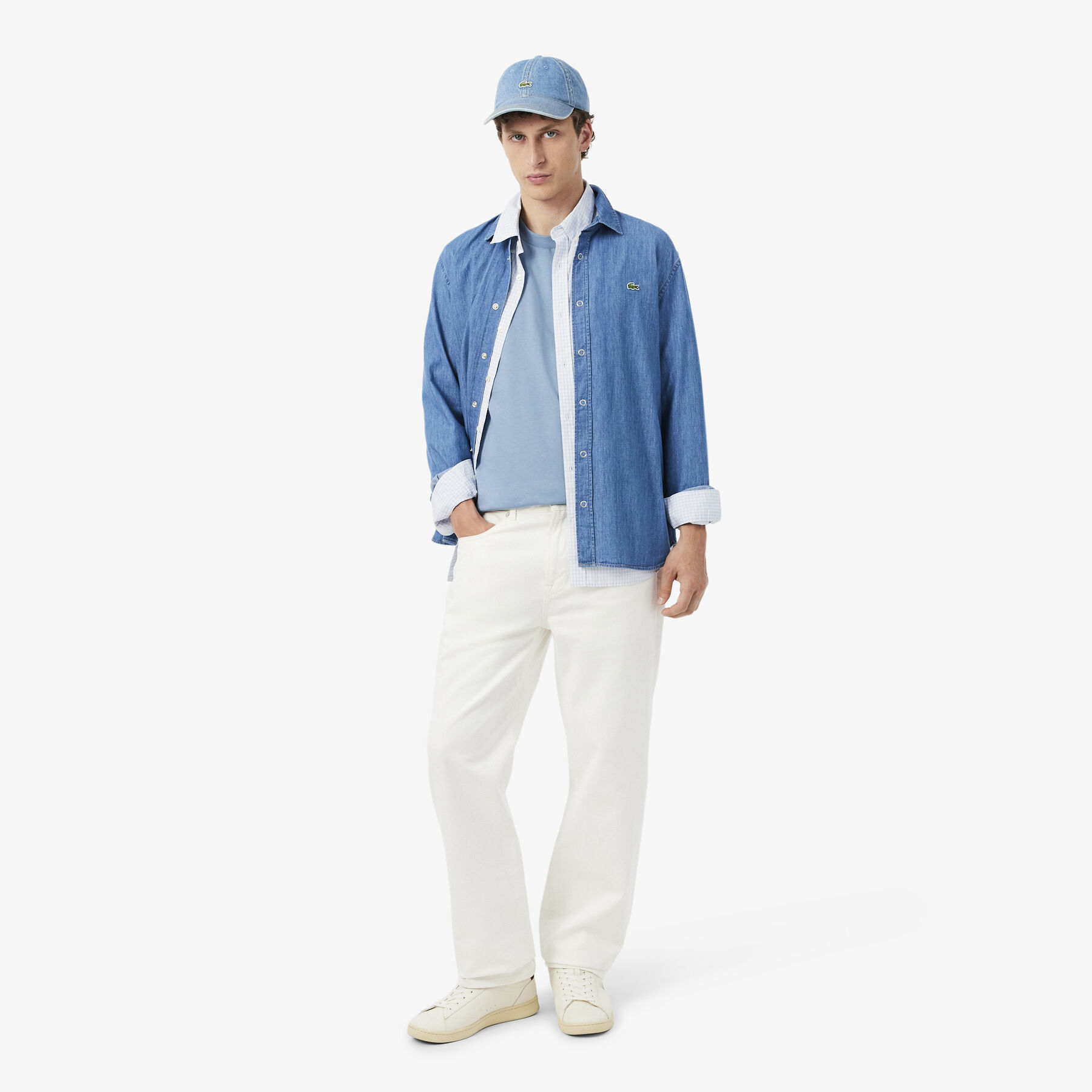 لاكوست men s carnaby set leather sneakers