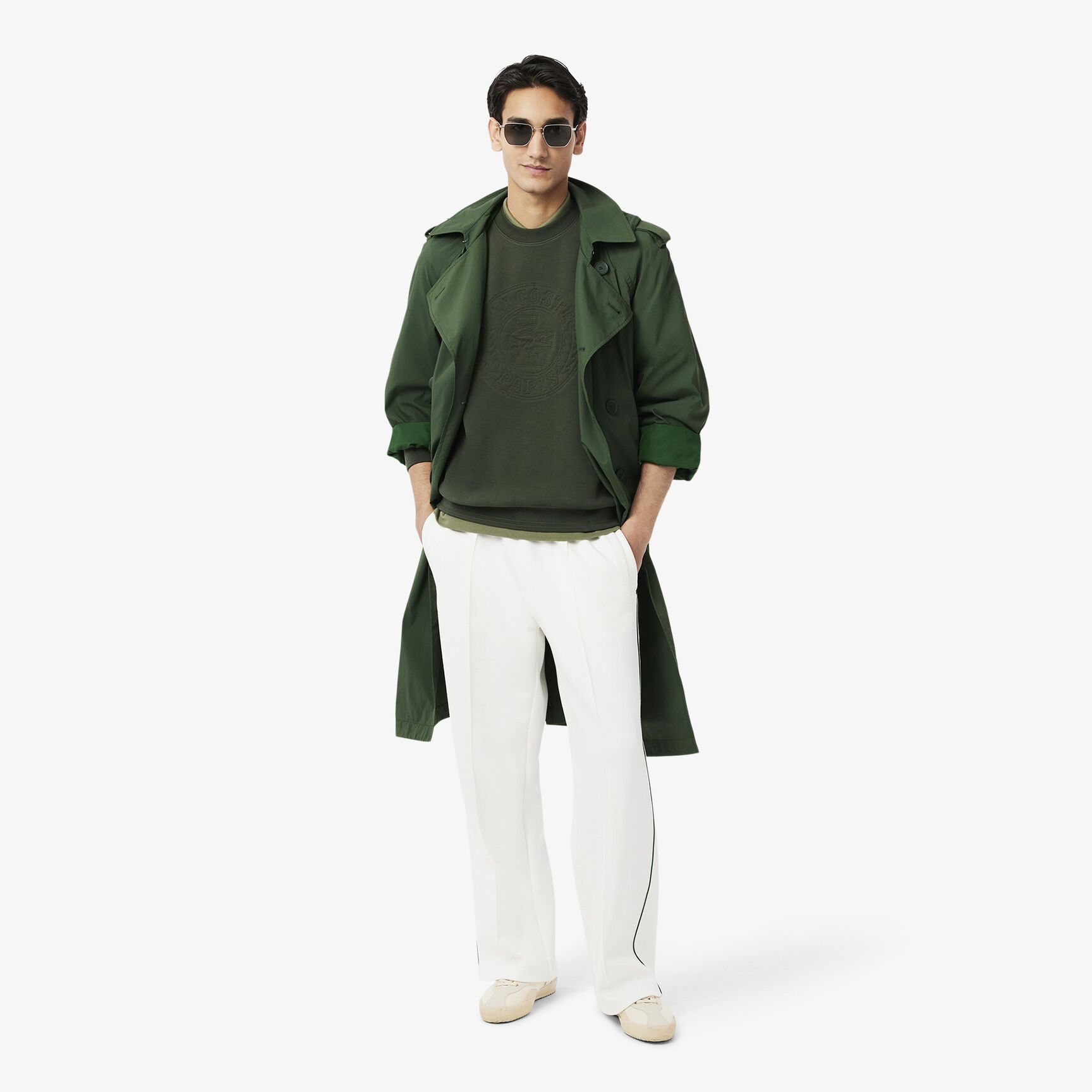 Embossed Logo Pique Sweatshirt