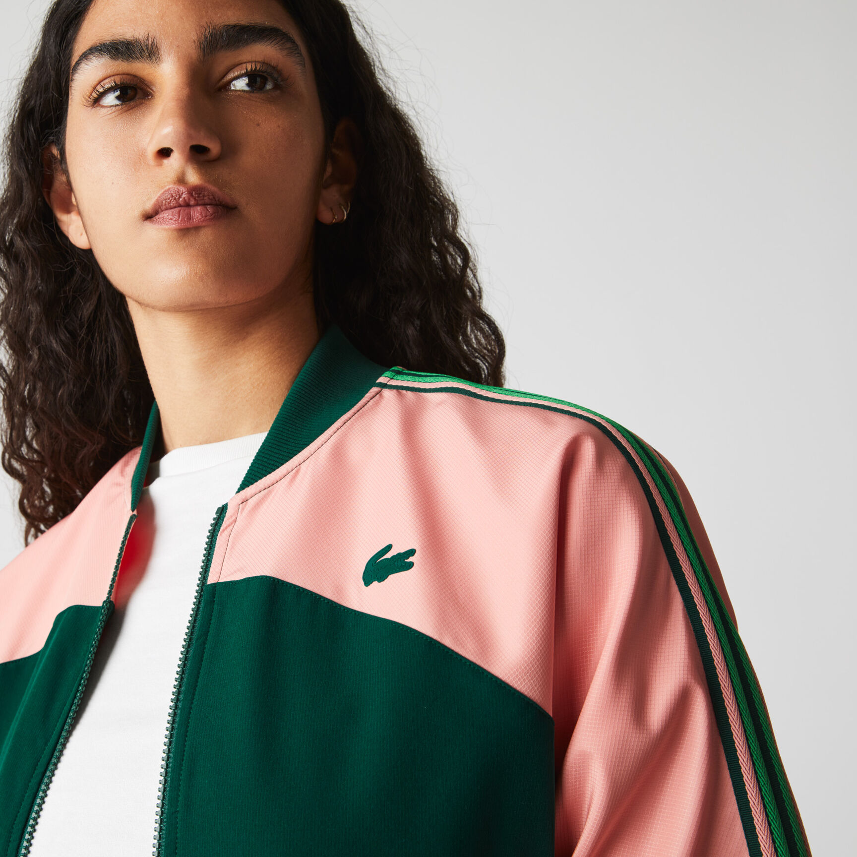 Women’s Lacoste SPORT Loose Fit Colorblock Zip Teddy Jacket Women’s Lacoste SPORT Loose Fit Colorblock Zip Teddy Jacket