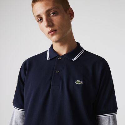 Men’s Lacoste Classic Fit Striped Accents Cotton Piqué Polo Shirt