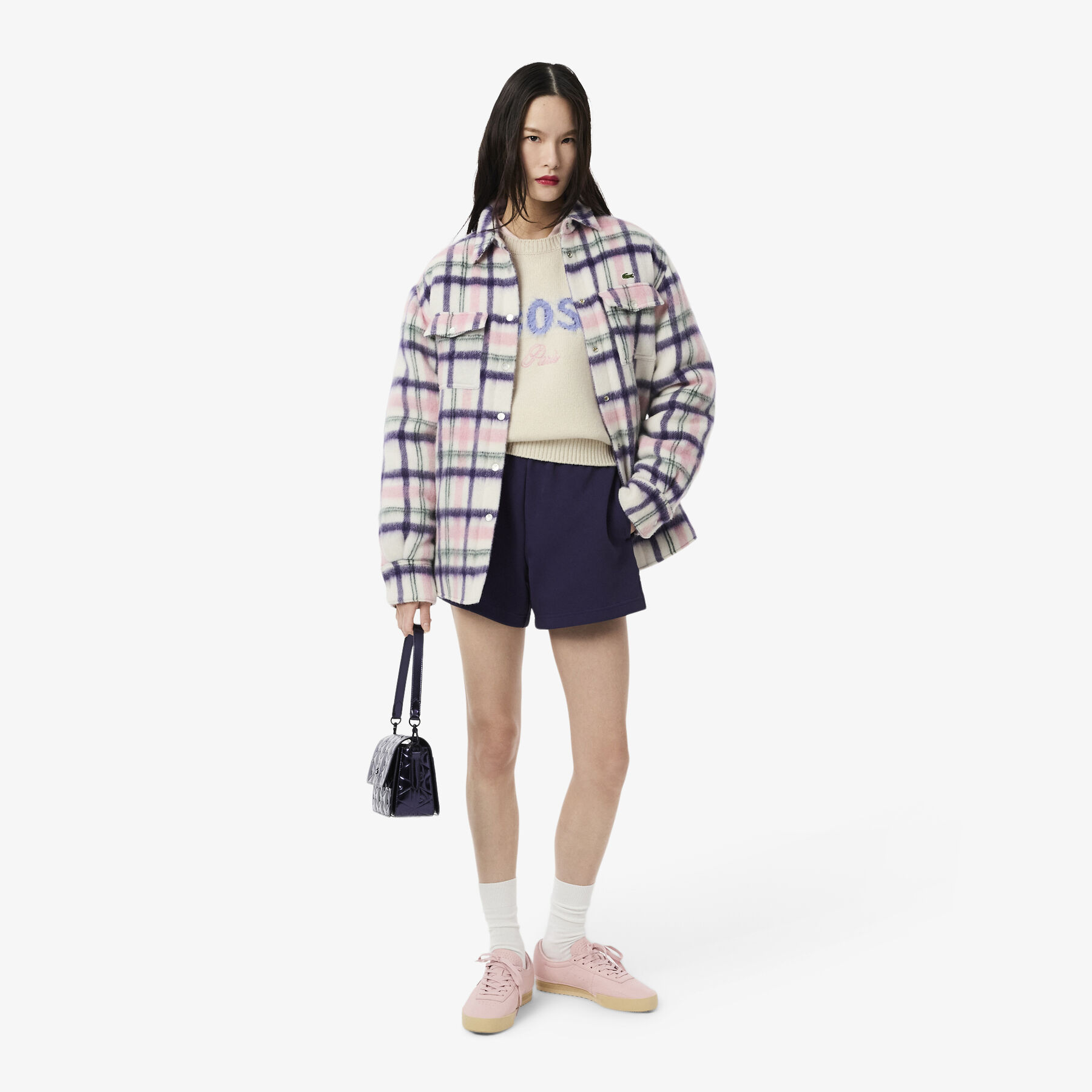 Intarsia Branded Carded Wool Sweater