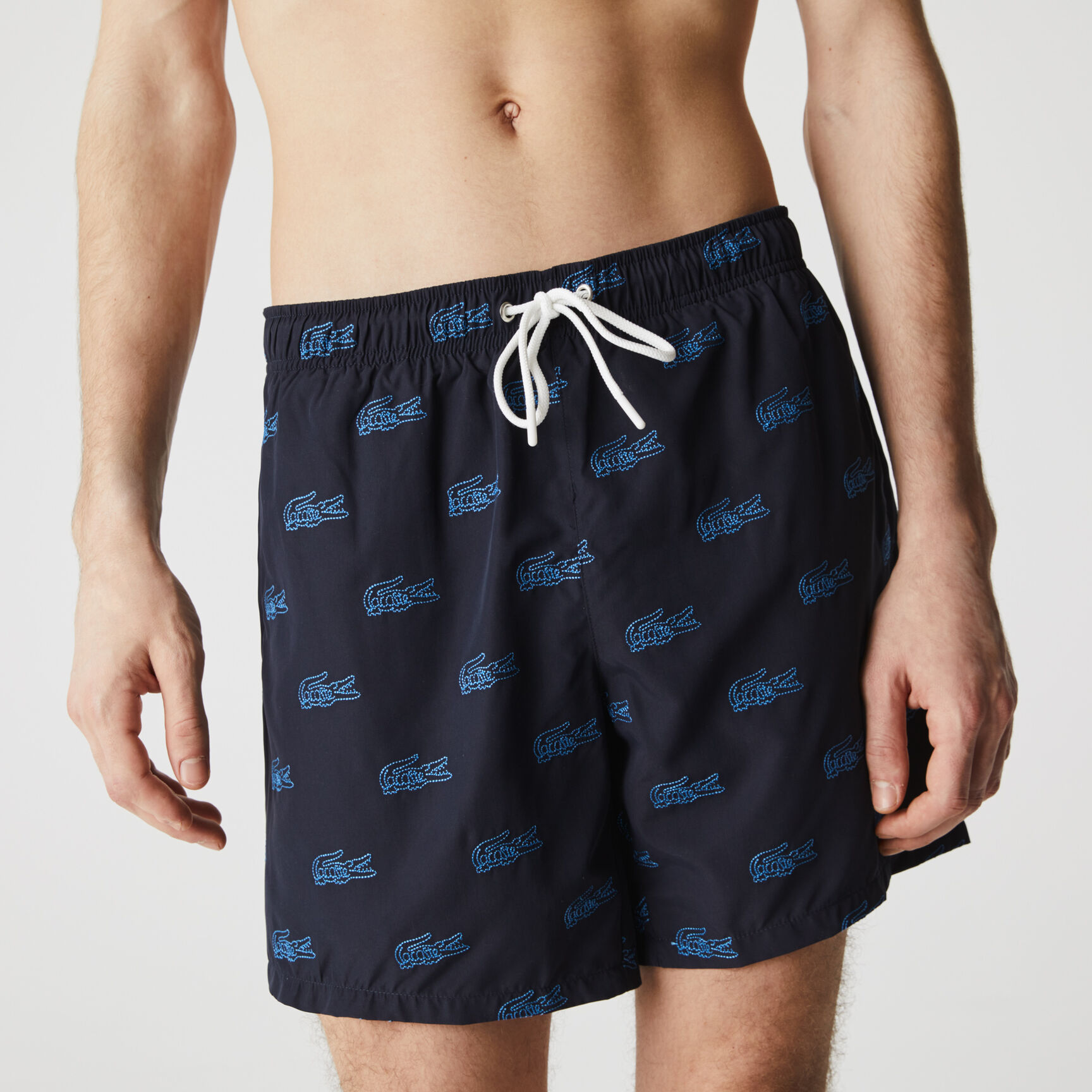 Men’s Embroidered Crocodile Design Swimming Trunks