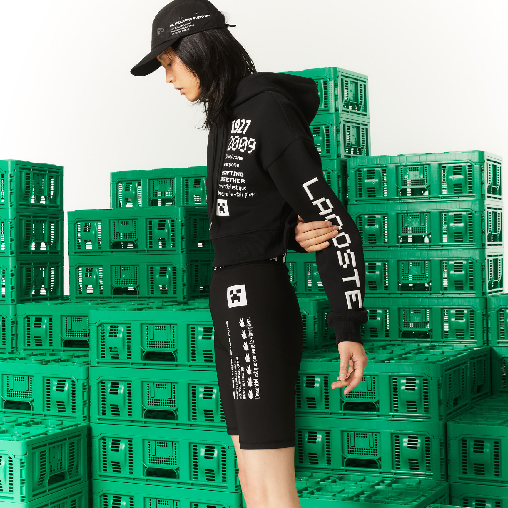Women's Lacoste L!VE Collab Minecraft Oversized Fleece Hoodie