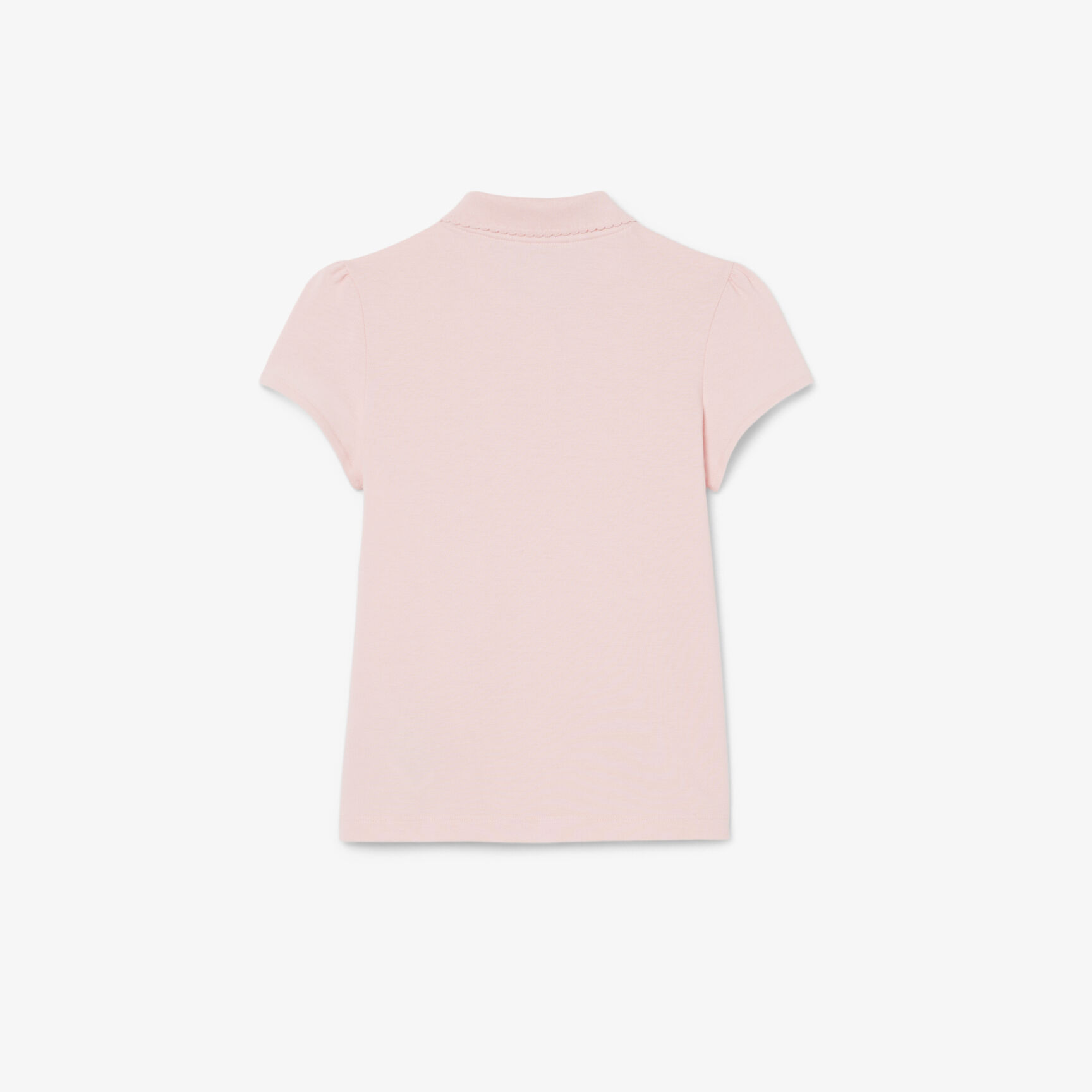 Scalloped Collar Mini Pique Polo Shirt