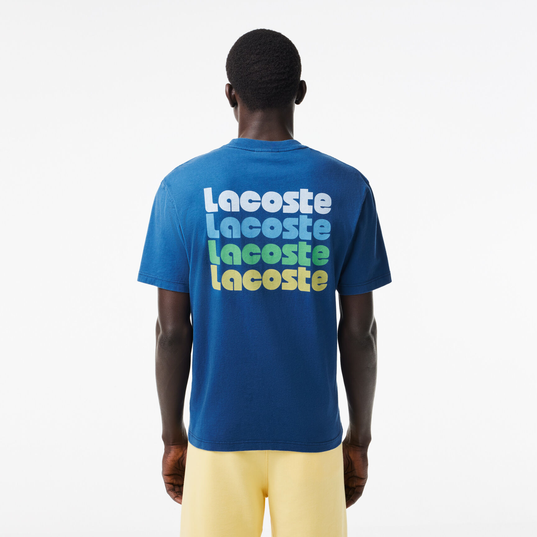 Washed Effect Ombré Lacoste Print T-shirt Washed Effect Ombré Lacoste Print T-shirt