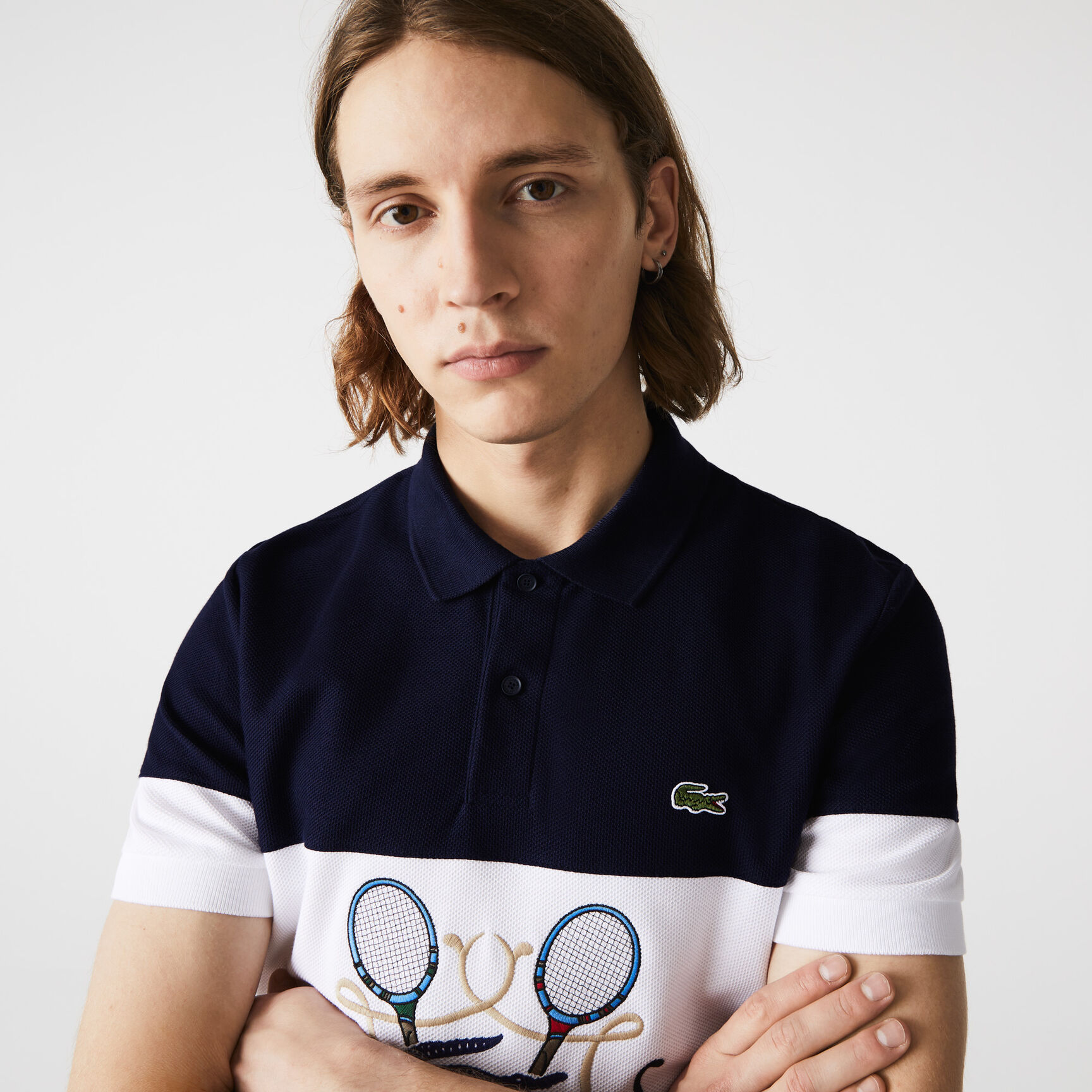 Men's Lacoste Regular Fit Tennis Embroidery Cotton Polo Shirt
