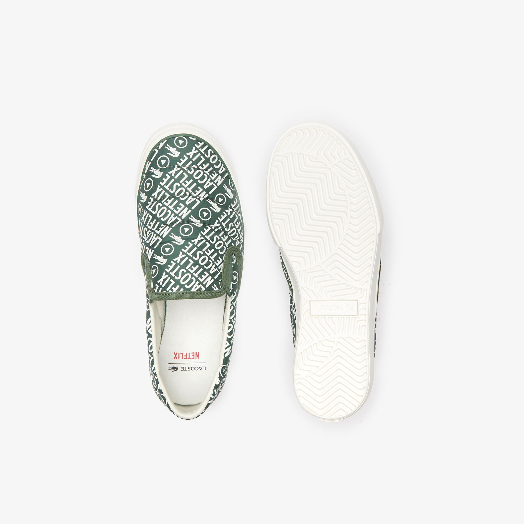 children s lacoste x netflix jump server slip textile slip on