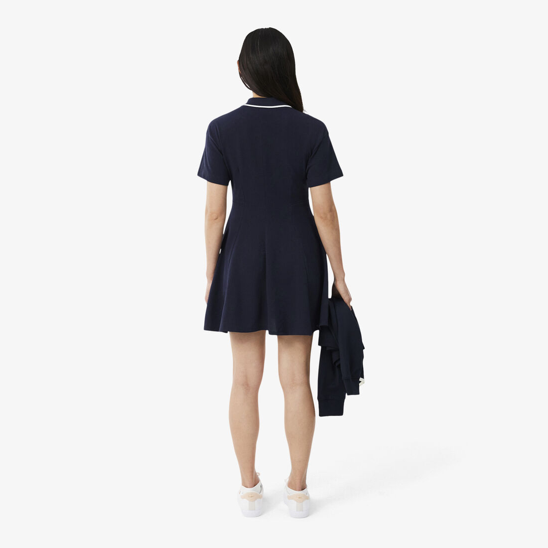 Flared Badge Accent Petit Pique Dress Flared Badge Accent Petit Pique Dress