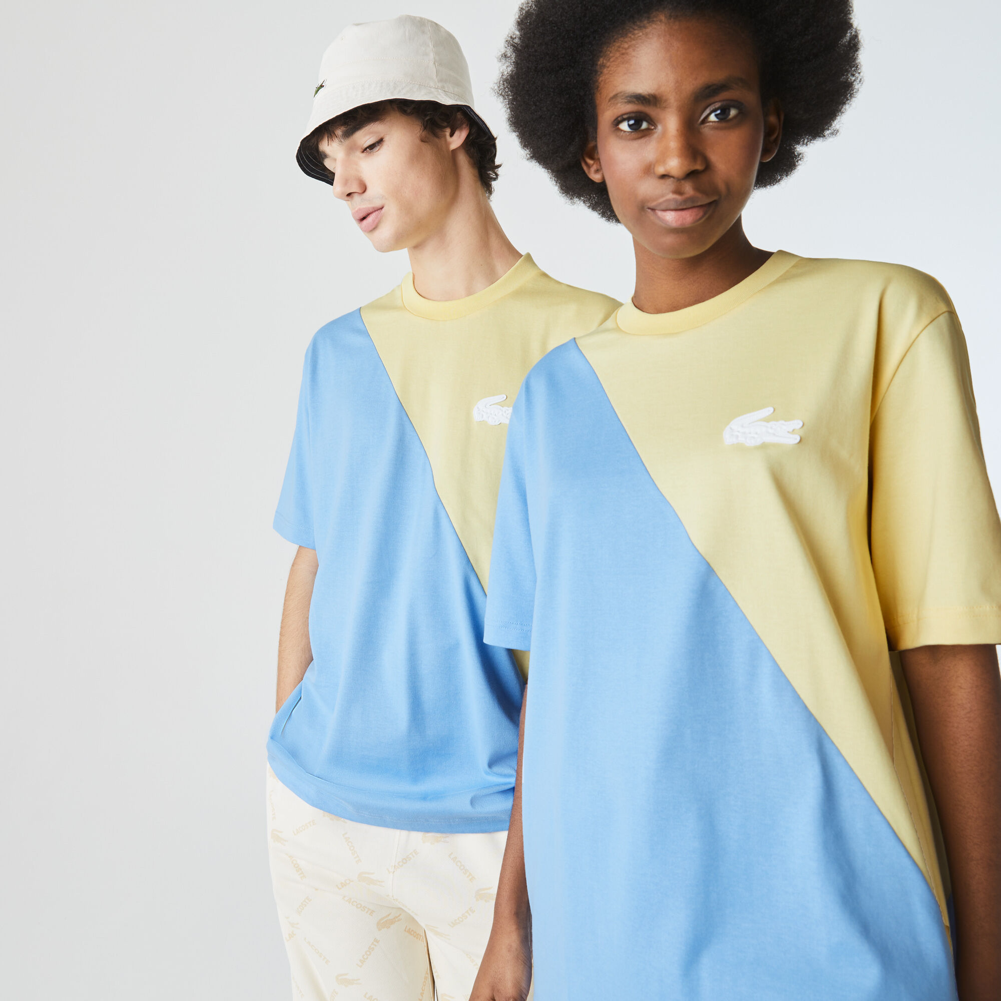 Buy Unisex Lacoste LIVE Loose Fit Bicolour Cotton T shirt Lacoste QA