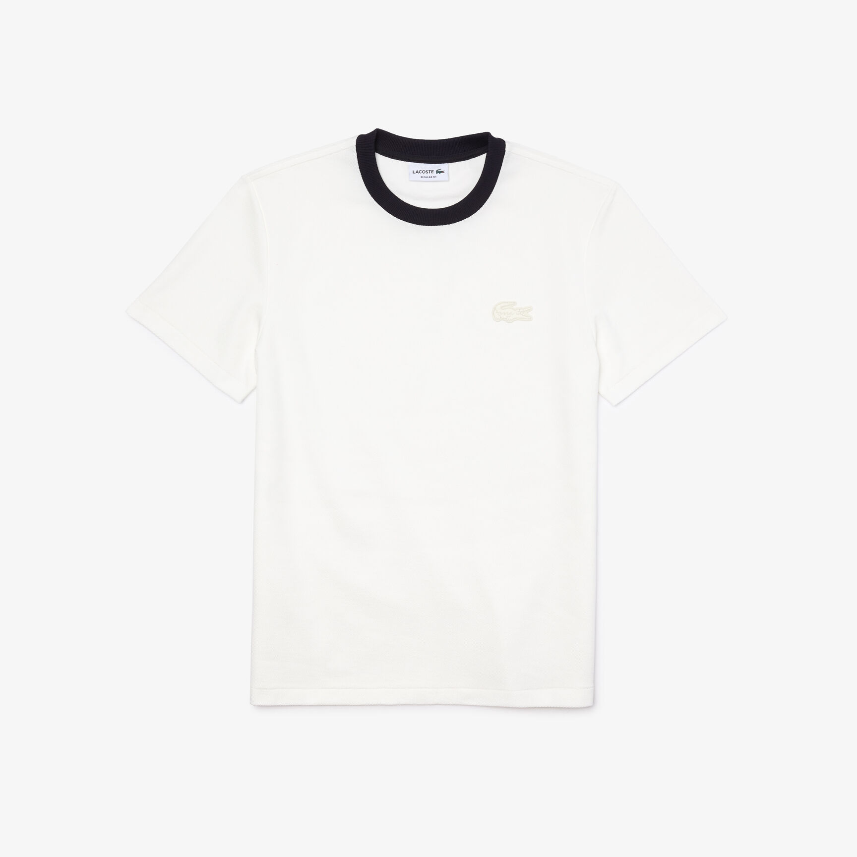 تي شيرت قطني متعرج الملمس للرجال بفتحة رقبة مستديرة وقصة مسترخية