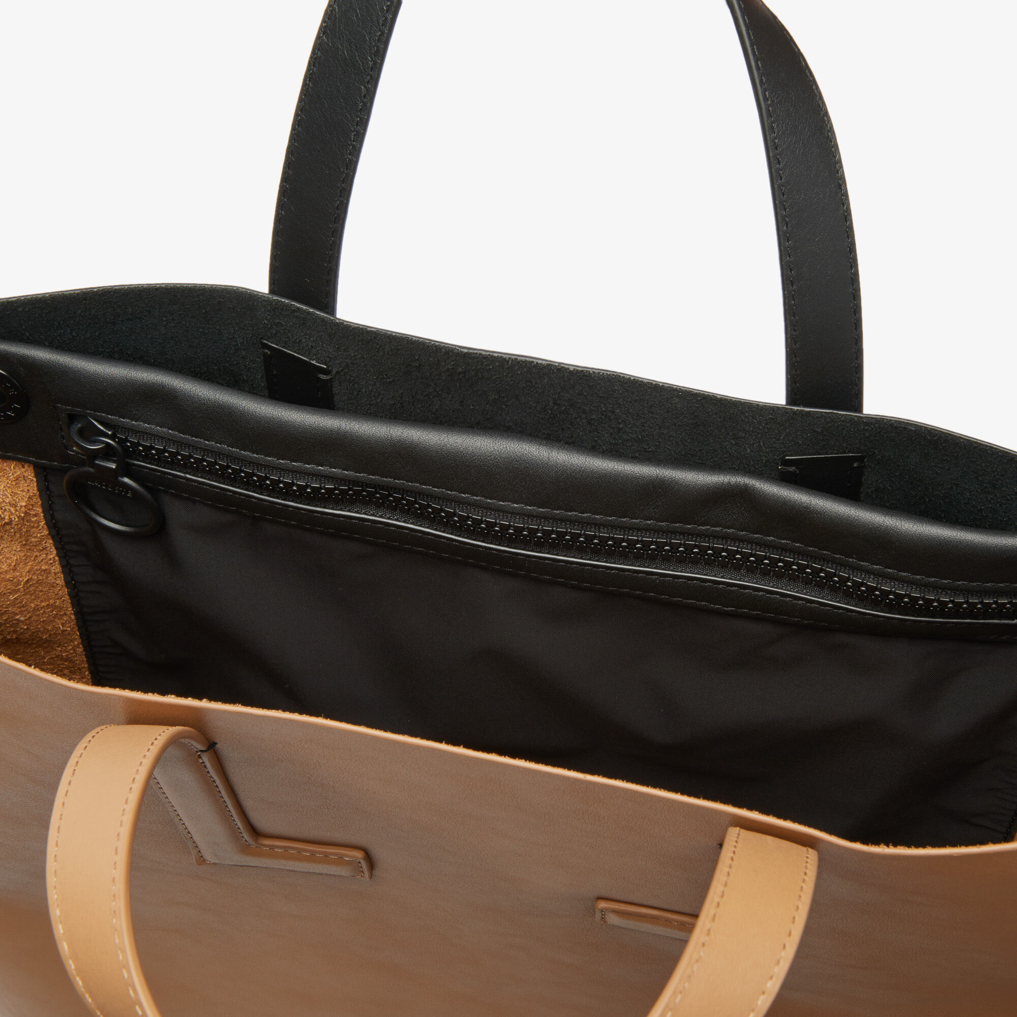 Women's Fashion Show Two-Tone Leather Double Tote Women's Fashion Show Two-Tone Leather Double Tote