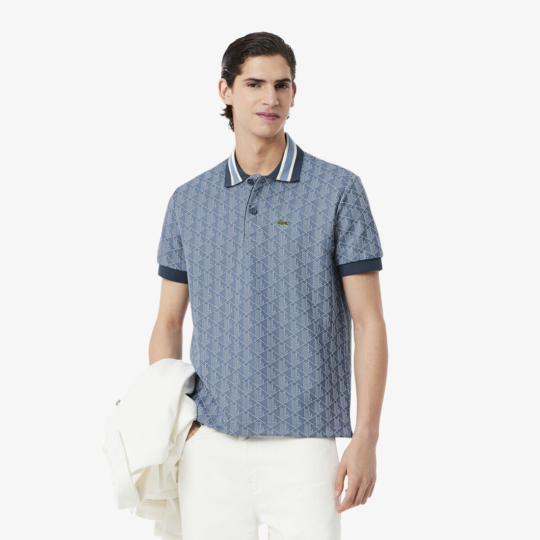 Classic Fit Monogram Jacquard Polo Shirt