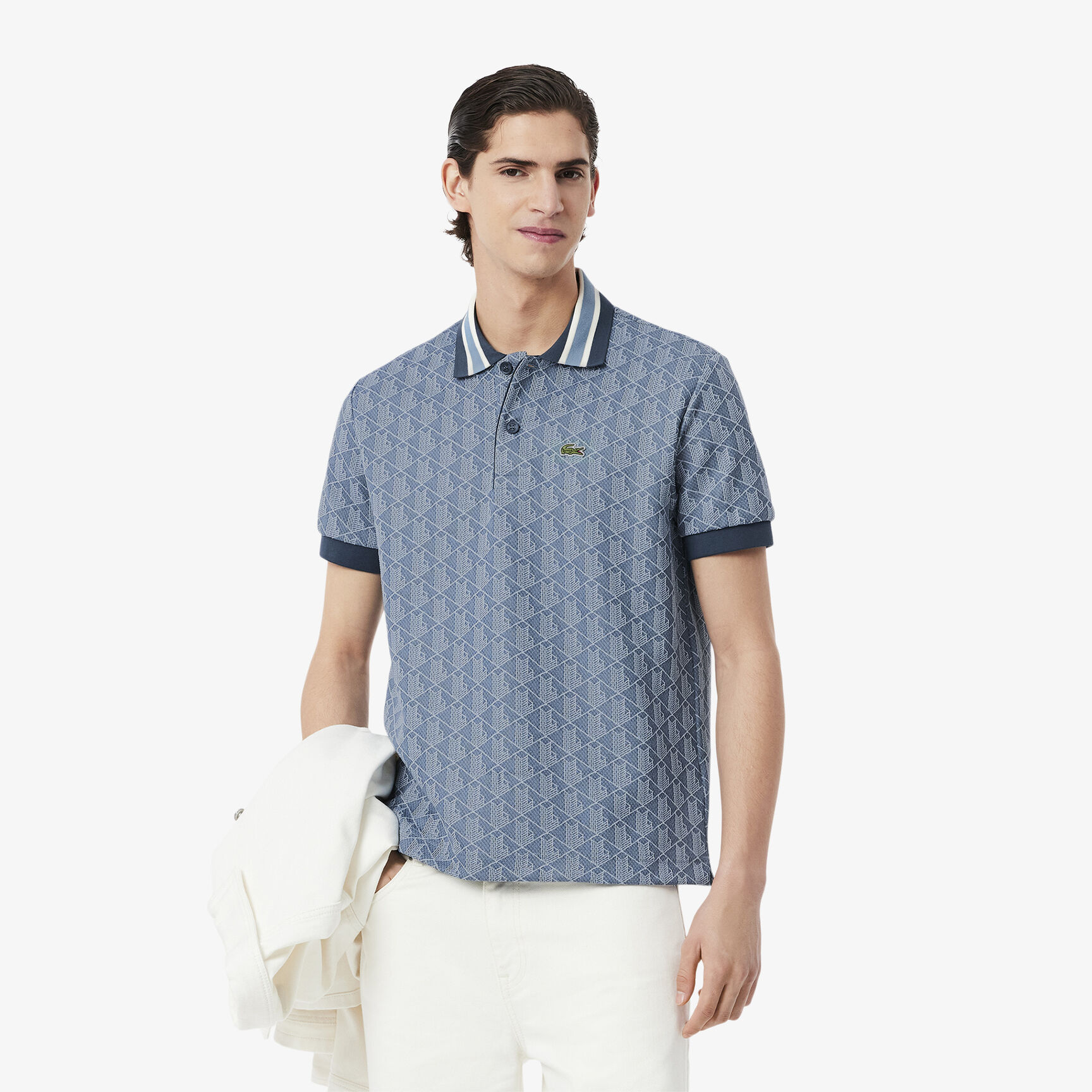 Classic Fit Monogram Jacquard Polo Shirt