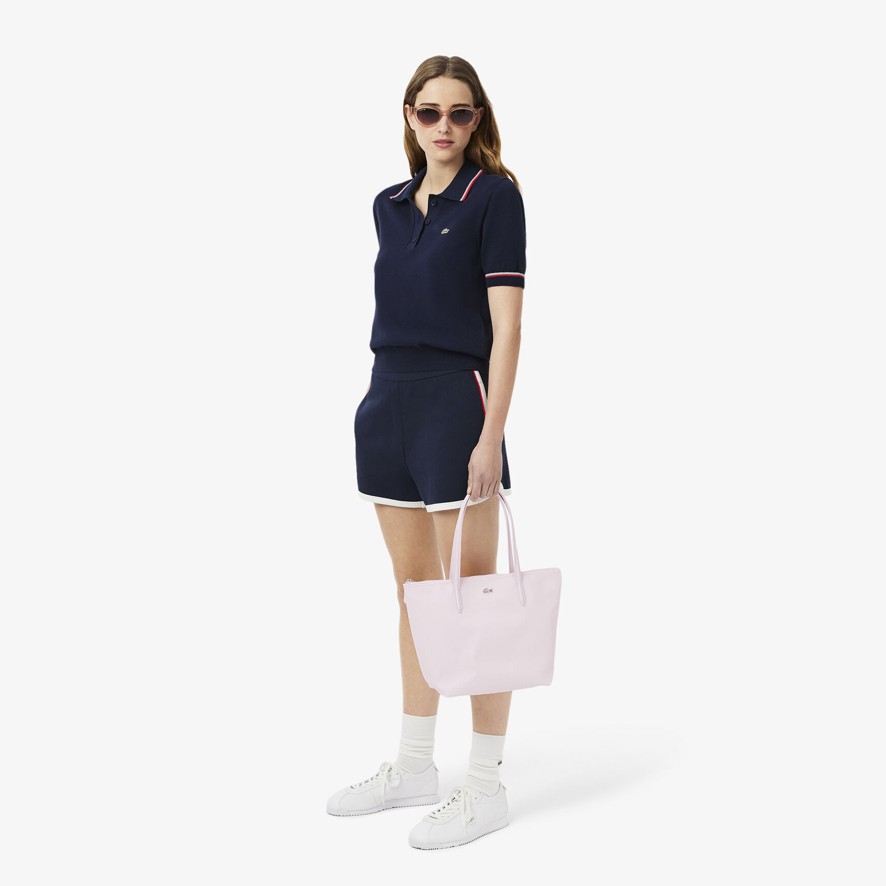 Cropped 3D Seamless Stretch Cotton Polo Shirt