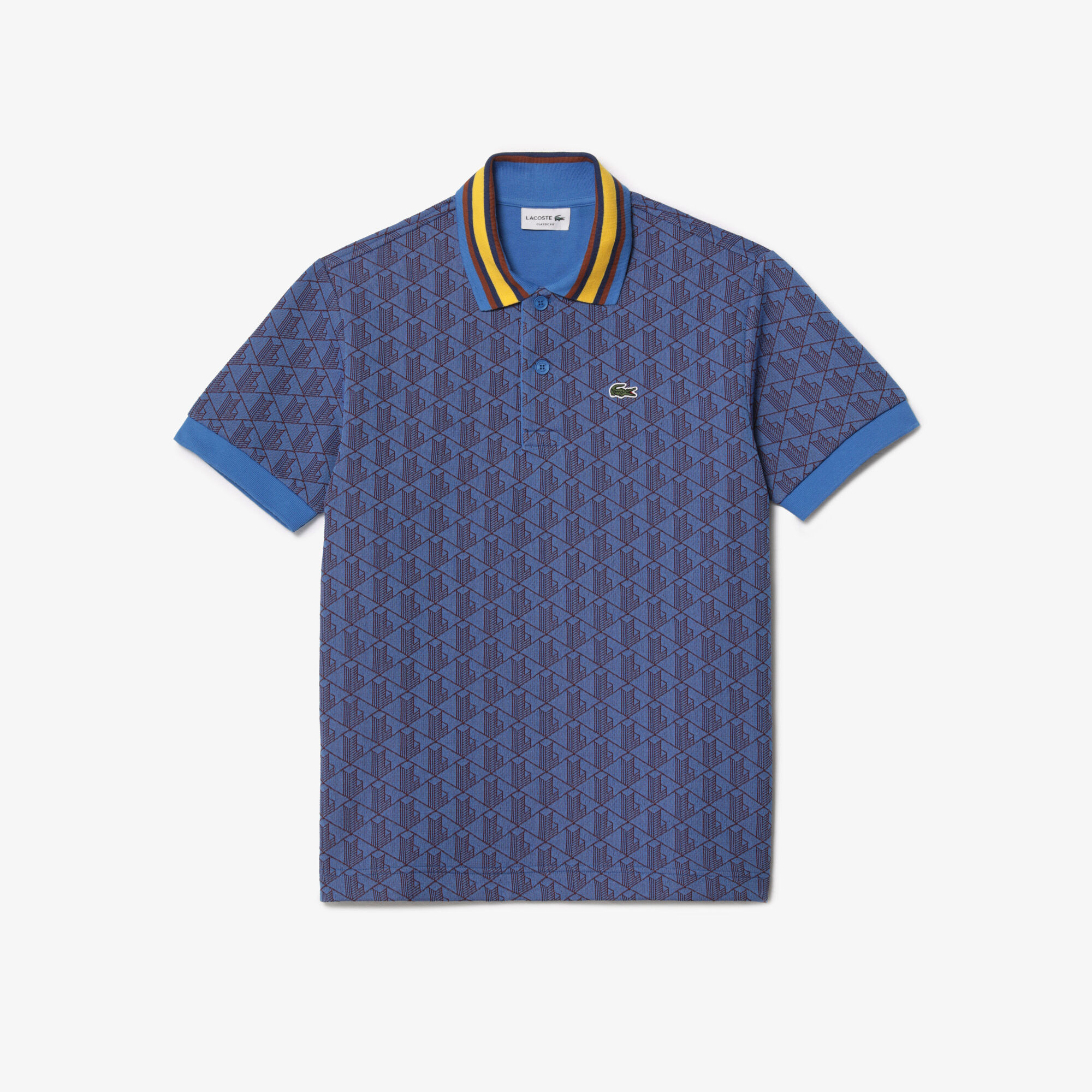 Men's slim fit striped contrast collar petit piqué polo store