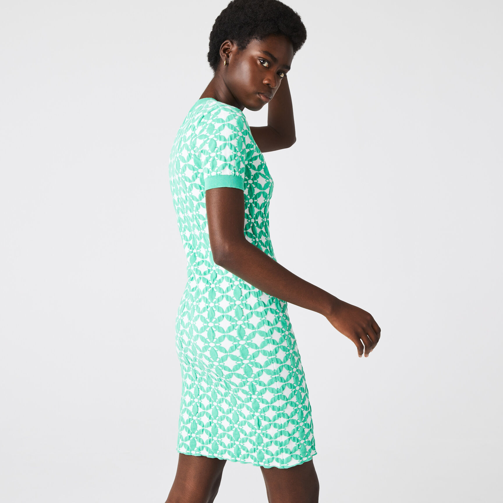 Women's Lacoste L!VE Vintage Design Jacquard Sweater Dress