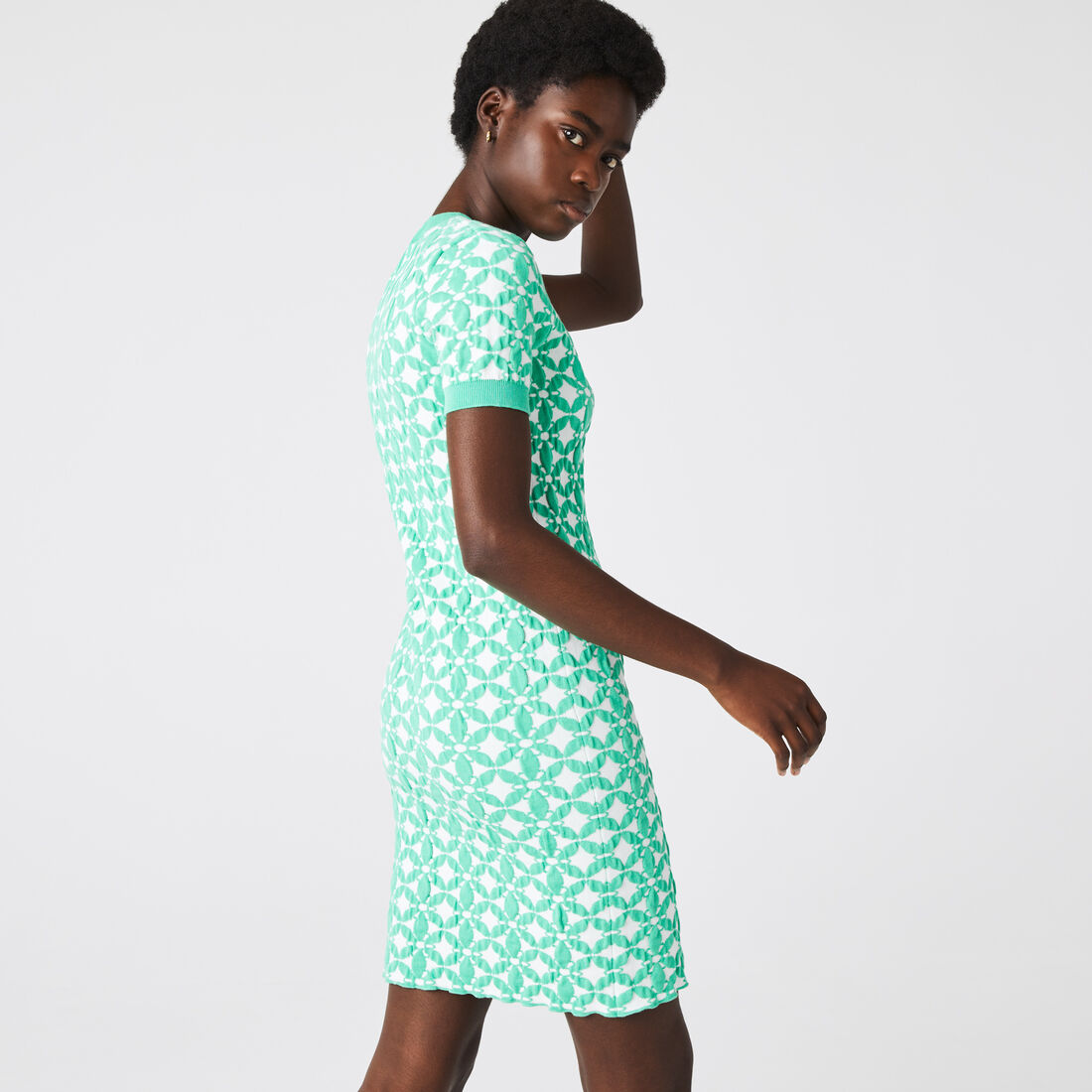 Women's Lacoste L!VE Vintage Design Jacquard Sweater Dress Women's Lacoste L!VE Vintage Design Jacquard Sweater Dress