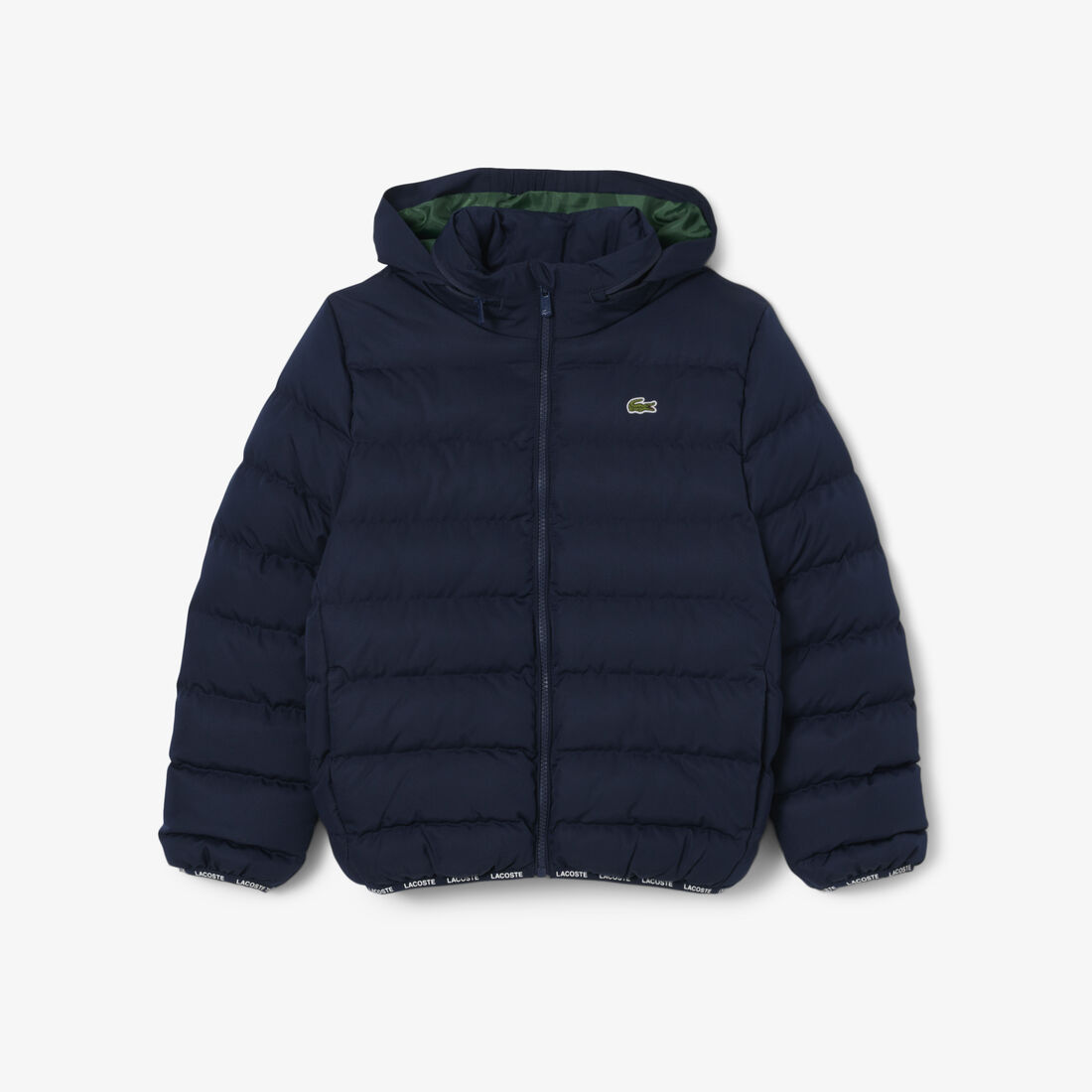 هودي منتفخ من التفتا بنمط ألماسي مع قبعة