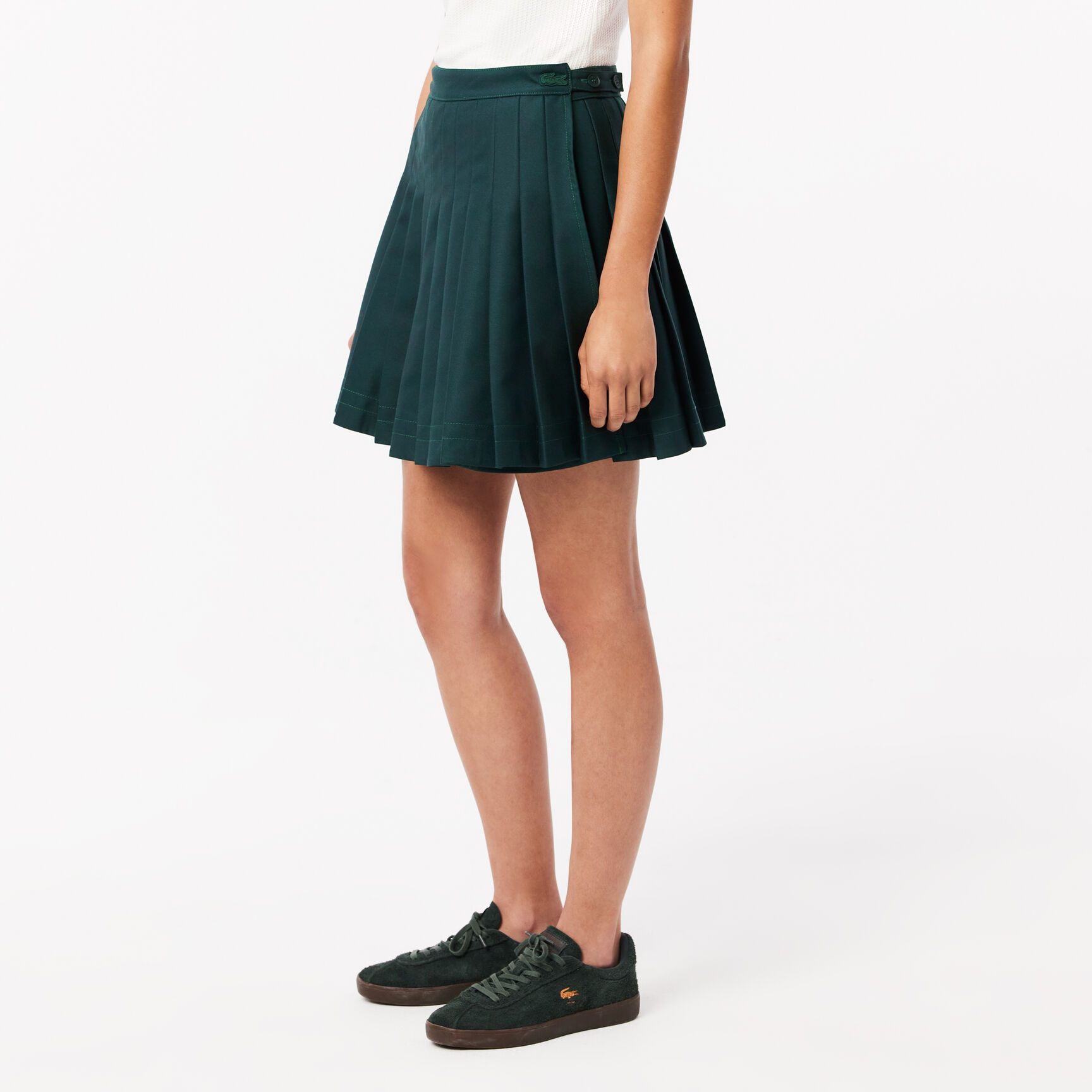 Pleated Twill Skirt