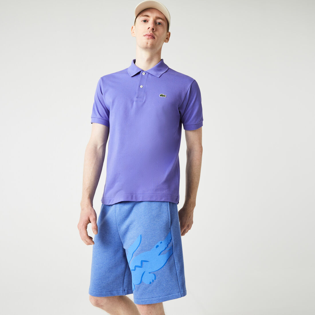 Men's Oversized Crocodile Print Organic Cotton Fleece Shorts