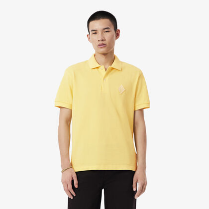 Classic Fit Badge Accent Pique Polo Shirt