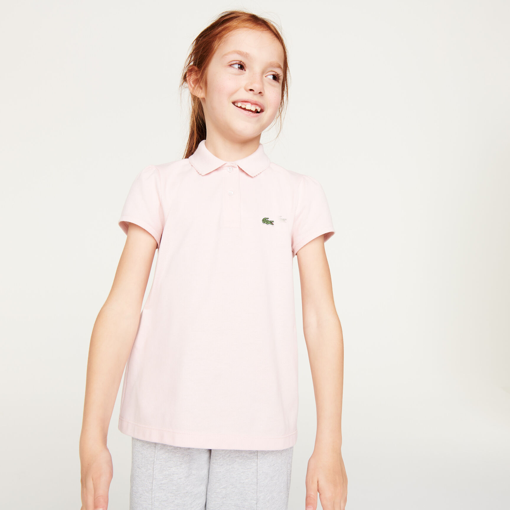 Scalloped Collar Mini Pique Polo Shirt Scalloped Collar Mini Pique Polo Shirt