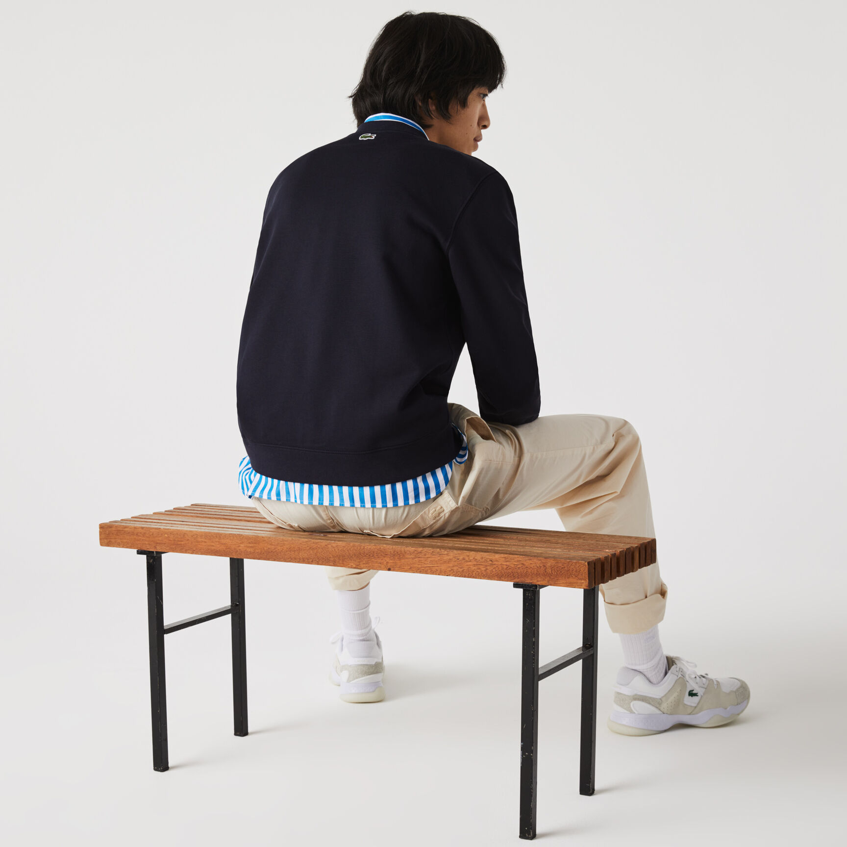 Men&rsquo;s Crew Neck Embroidered Crocodile Cotton Fleece Sweatshirt