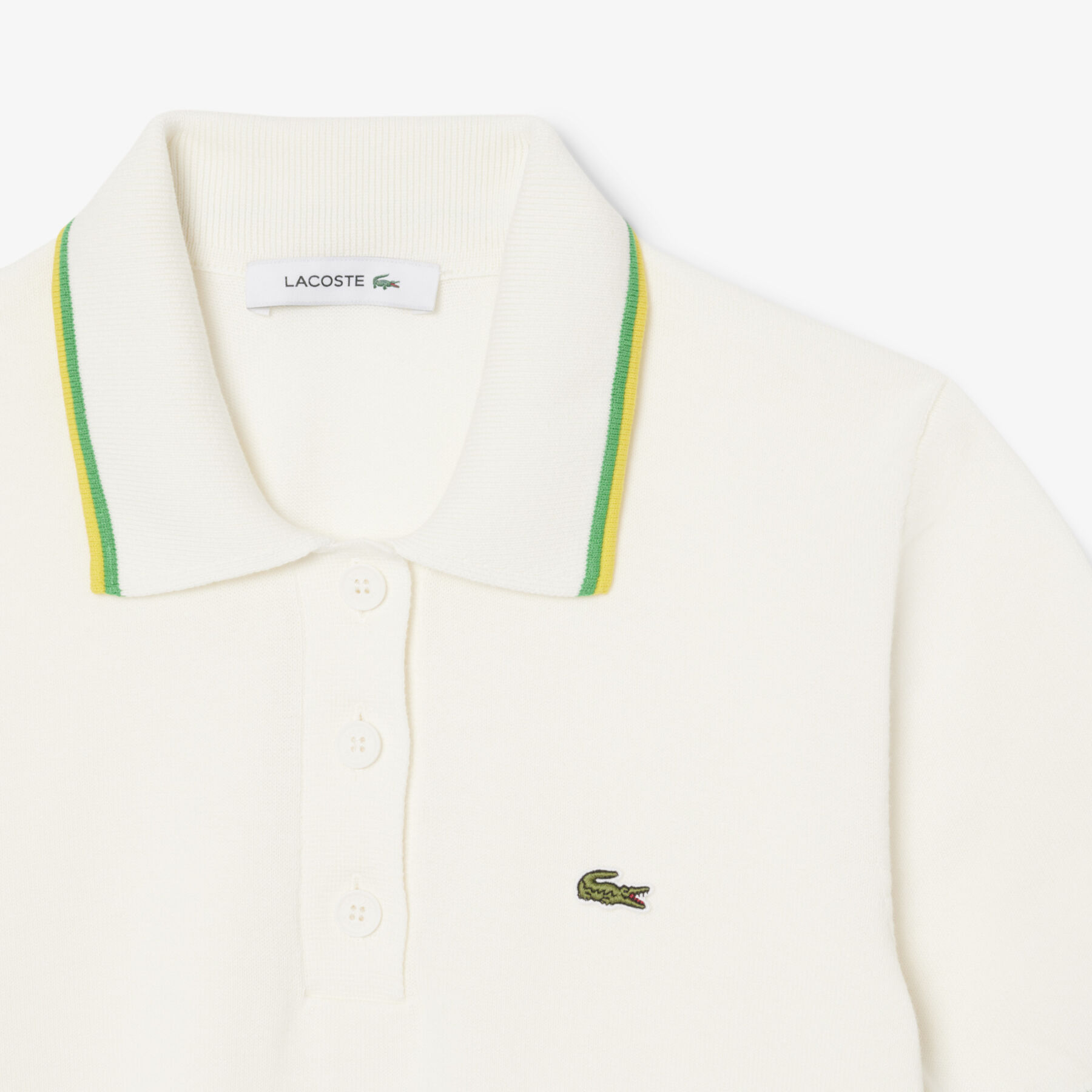 lacoste cropped 3d seamless stretch cotton polo shirt