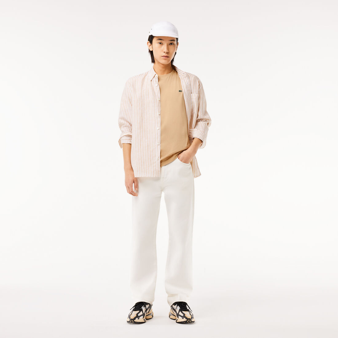 تي شيرت جيرسيه قطن ثقيل برقع متعددة لشعار الماركة تي شيرت جيرسيه قطن ثقيل برقع متعددة لشعار الماركة