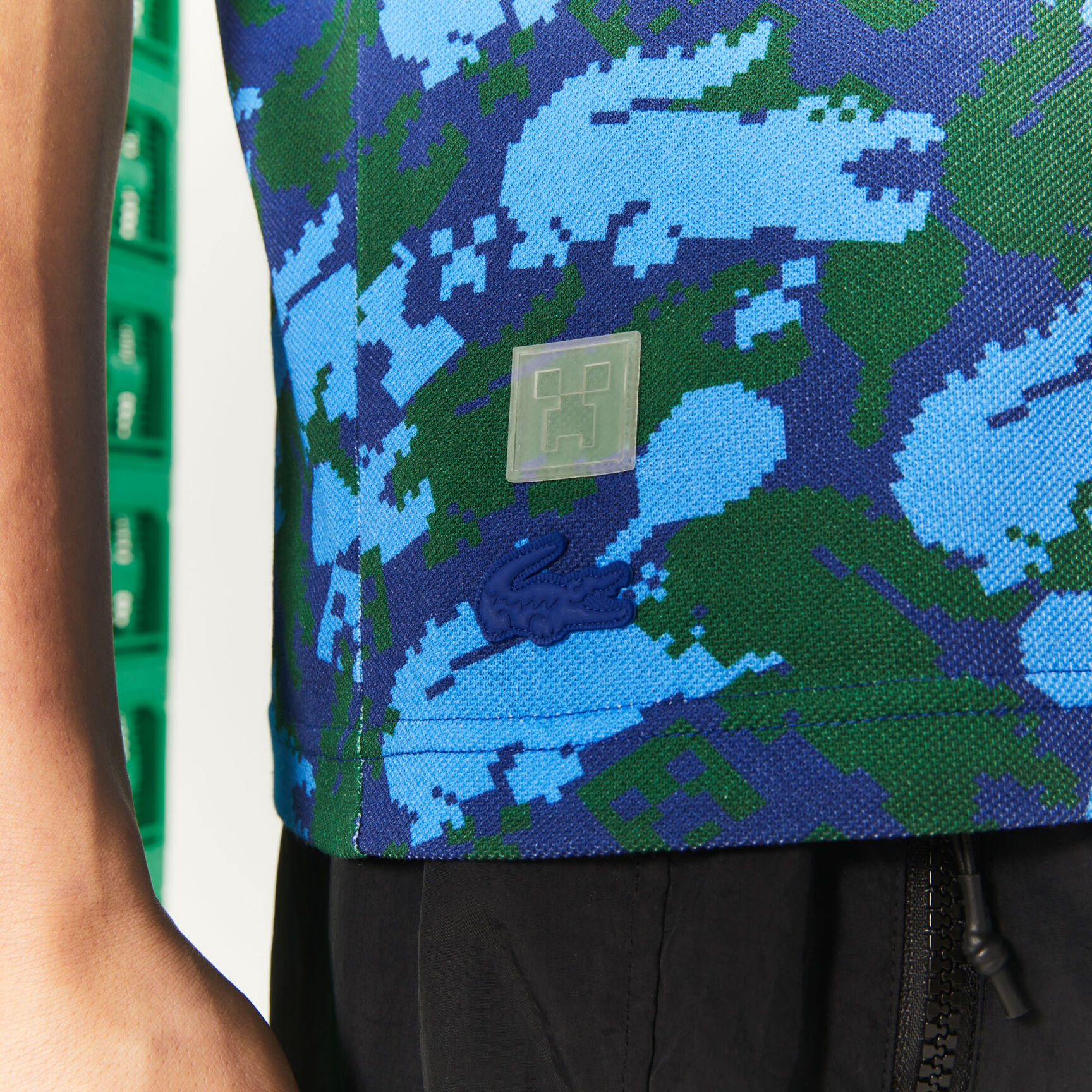 تيشيرت بولو مطبوع قطن عضوي بقصة كلاسيكية للجنسين مجموعة Lacoste x Minecraft تيشيرت بولو مطبوع قطن عضوي بقصة كلاسيكية للجنسين مجموعة Lacoste x Minecraft