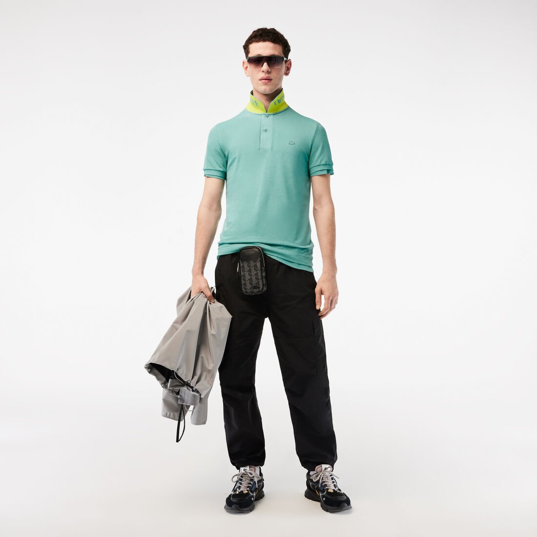 Men's Lacoste Branded Slim Fit Stretch Pique Polo Men's Lacoste Branded Slim Fit Stretch Pique Polo