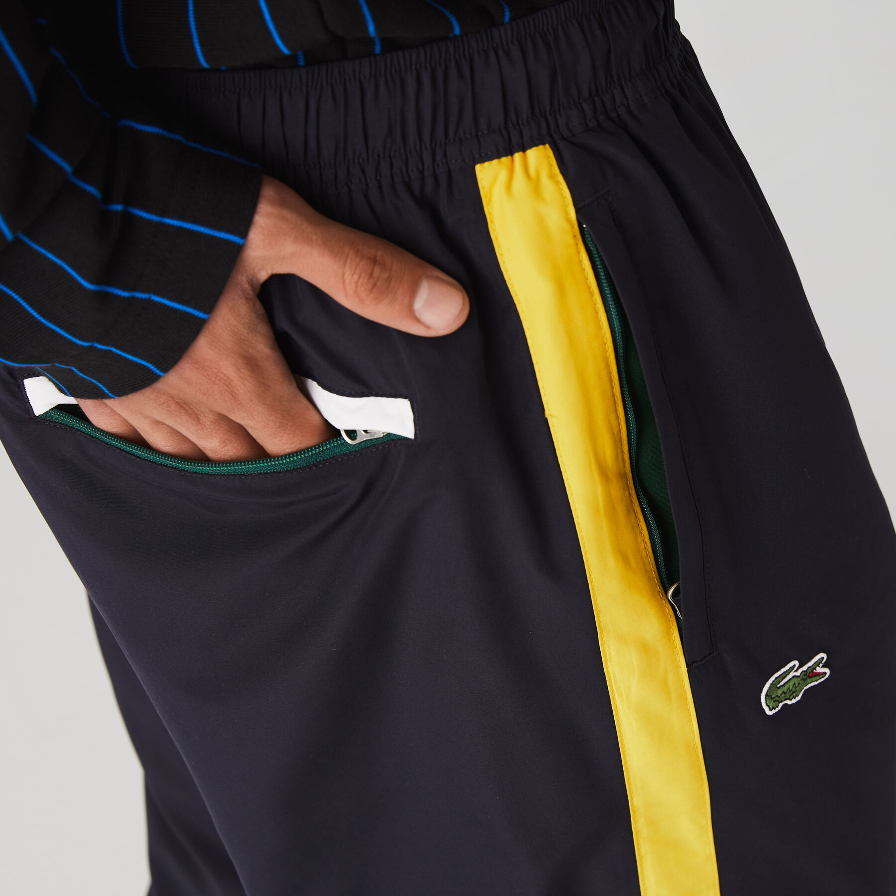 Men's Contrast Striped Water-Repellant Tracksuit Pants lacoste men s contrast striped water repellant tracksuit pants