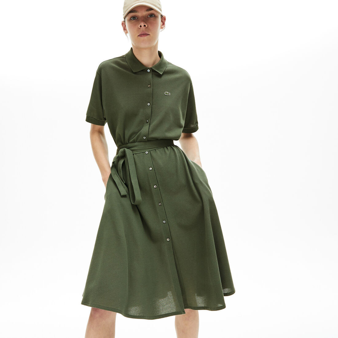 Women's Cotton Piqué Belted Polo Dress Women's Cotton Piqué Belted Polo Dress