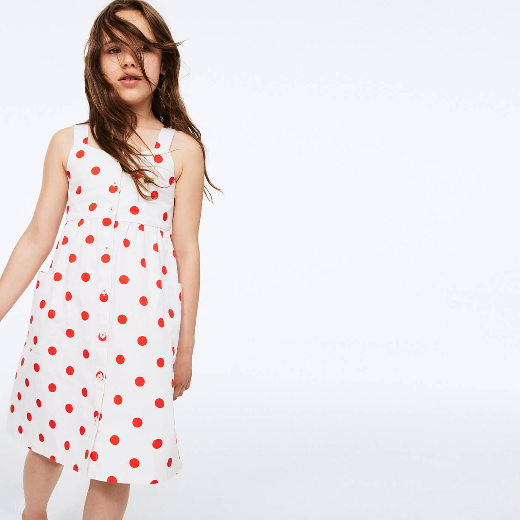 lacoste girls  polka dot cotton dress