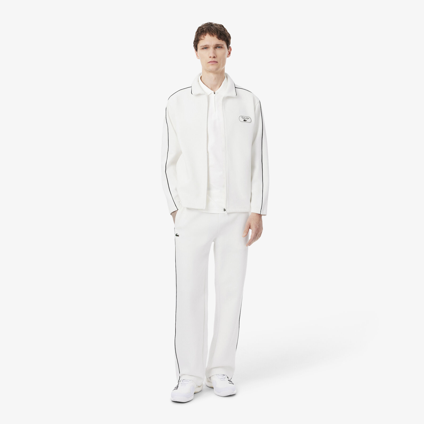 lacoste ultra dry badge accent tennis heritage polo shirt