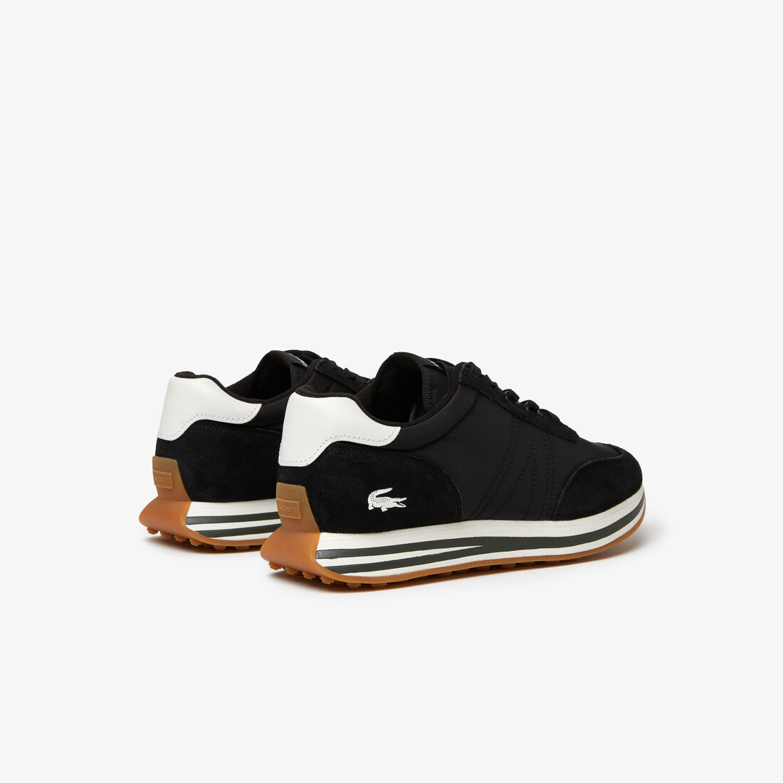 Men's Lacoste L-Spin Leather Colour Contrast Trainers Men's Lacoste L-Spin Leather Colour Contrast Trainers