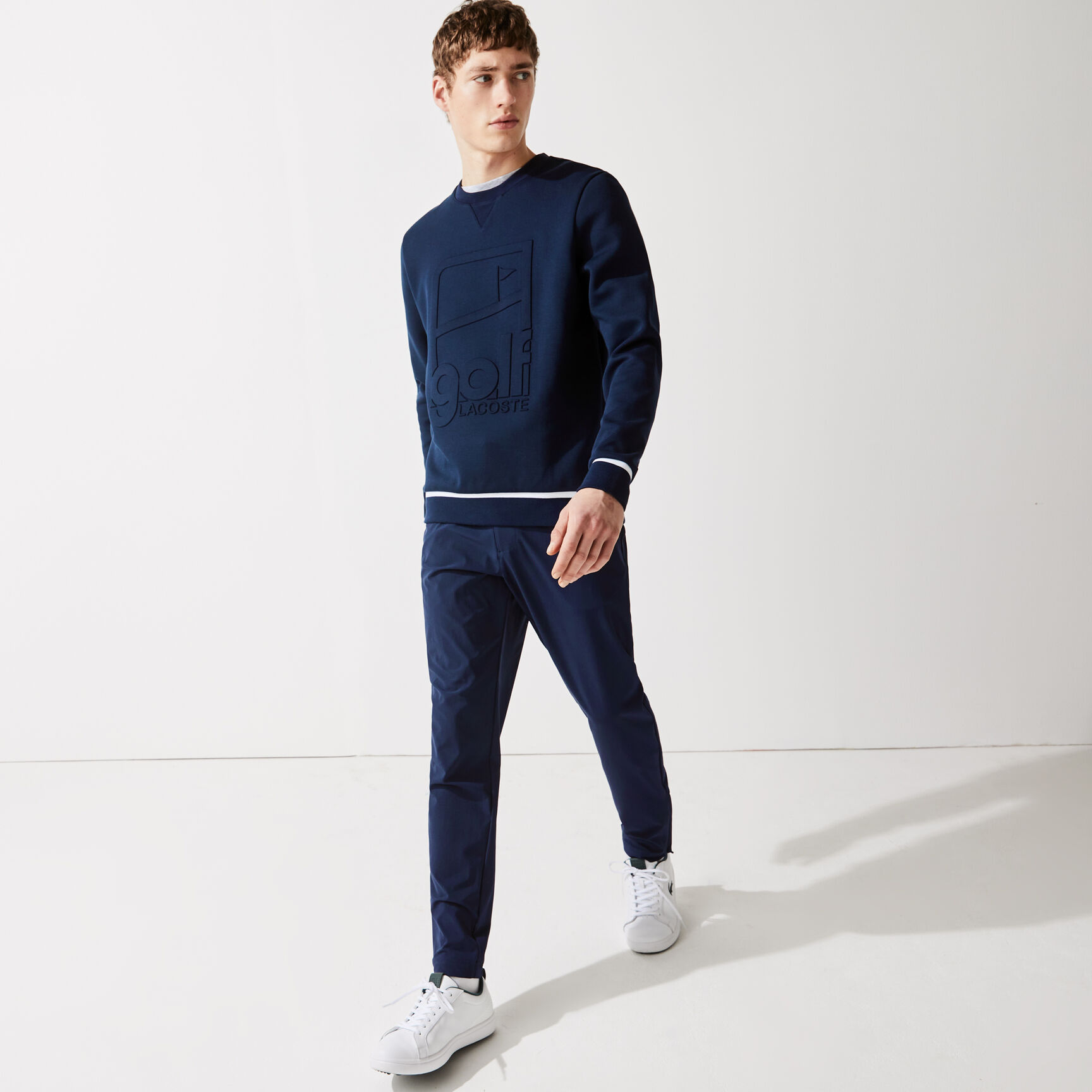 Men’s Lacoste SPORT Crew Neck Graphic Print Golf Sweatshirt