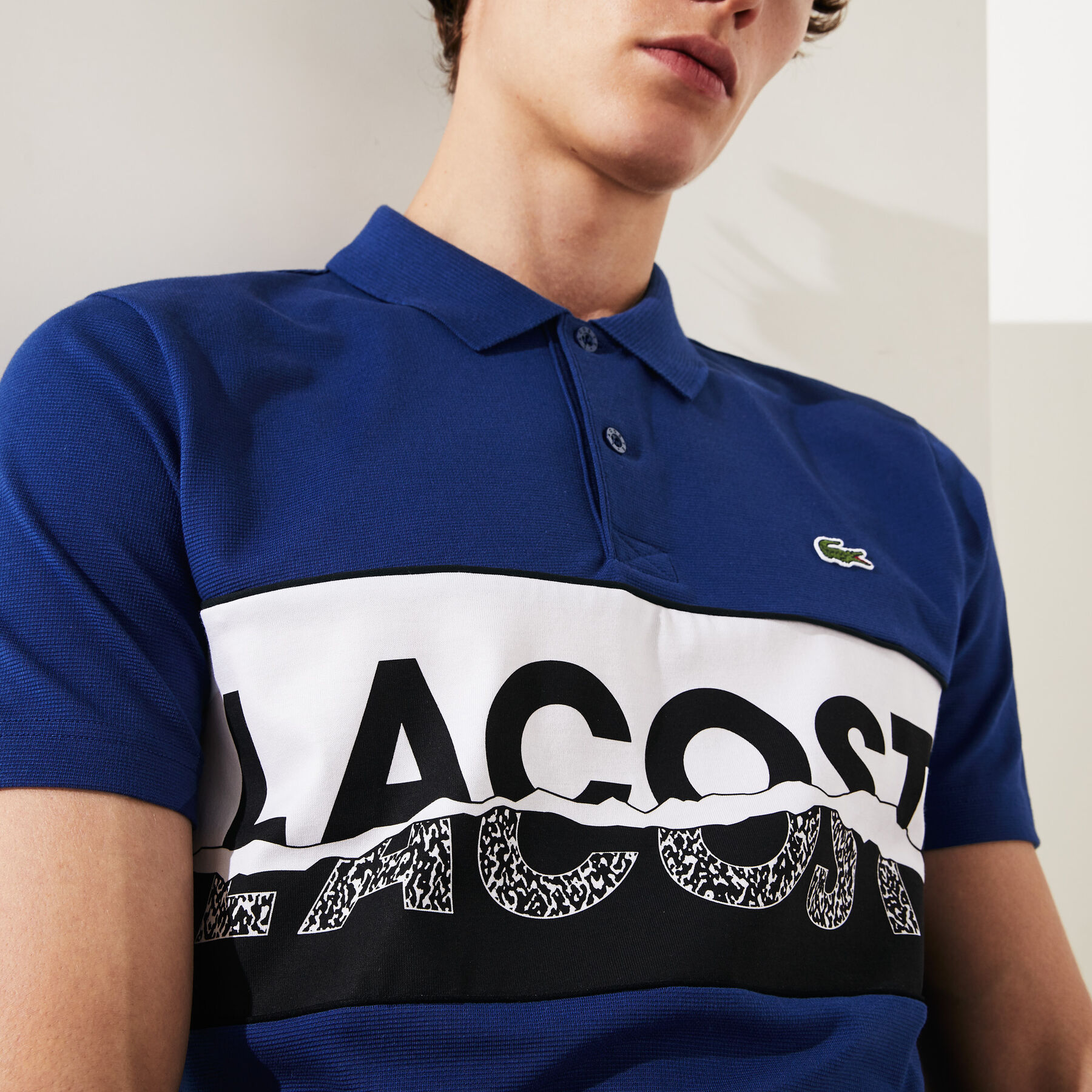 men s lacoste sport graphic print ultra light cotton polo shirt
