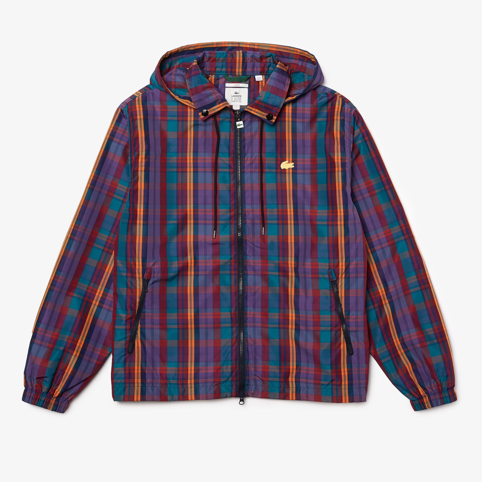 Unisex Lacoste LIVE Check Zip Windbreaker Unisex Lacoste LIVE Check Zip Windbreaker