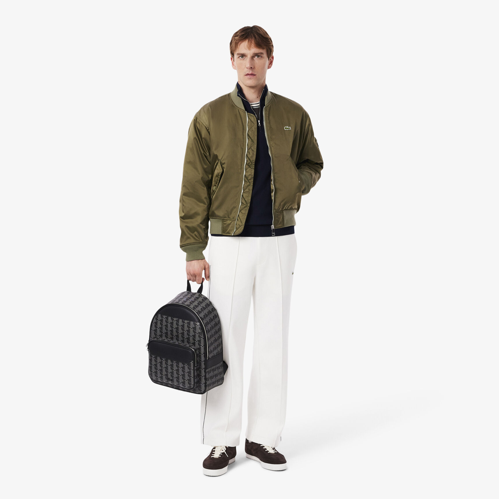 Zipped High Neck Cotton Sweater