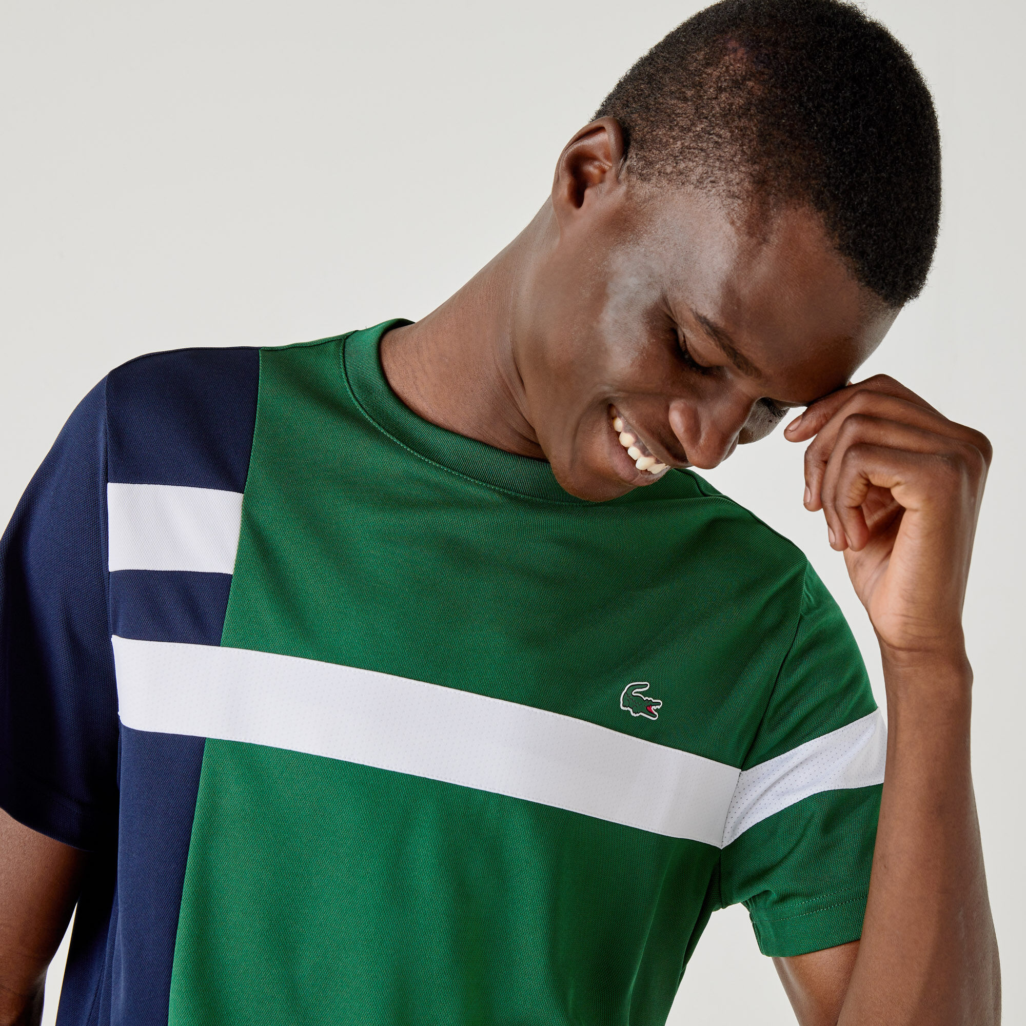 Buy Men s Lacoste SPORT Colourblock Breathable Pique Tennis T shirt Lacoste QA