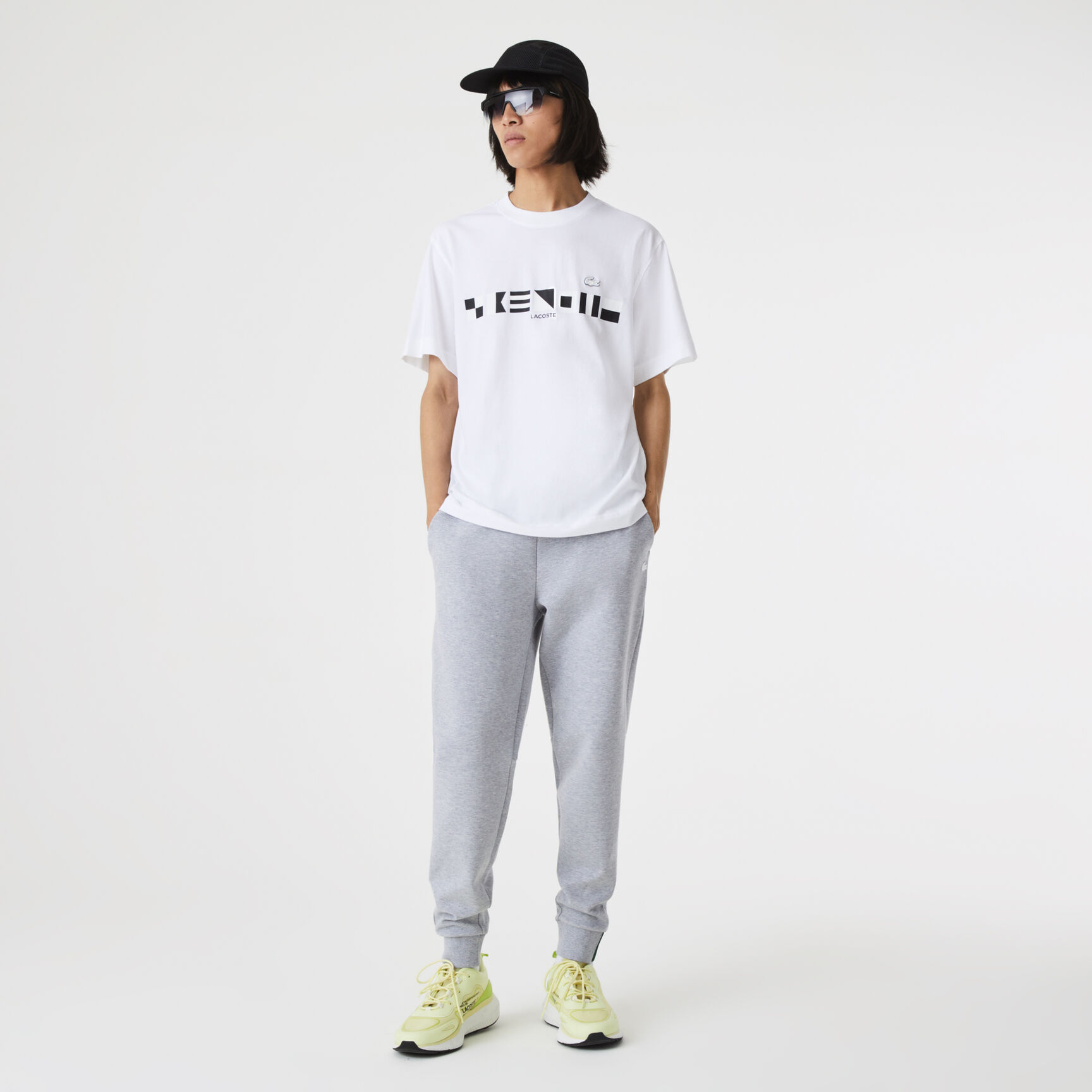 تيشيرت لاكوست مطبوع بقصة مريحة للرجال&lrm;