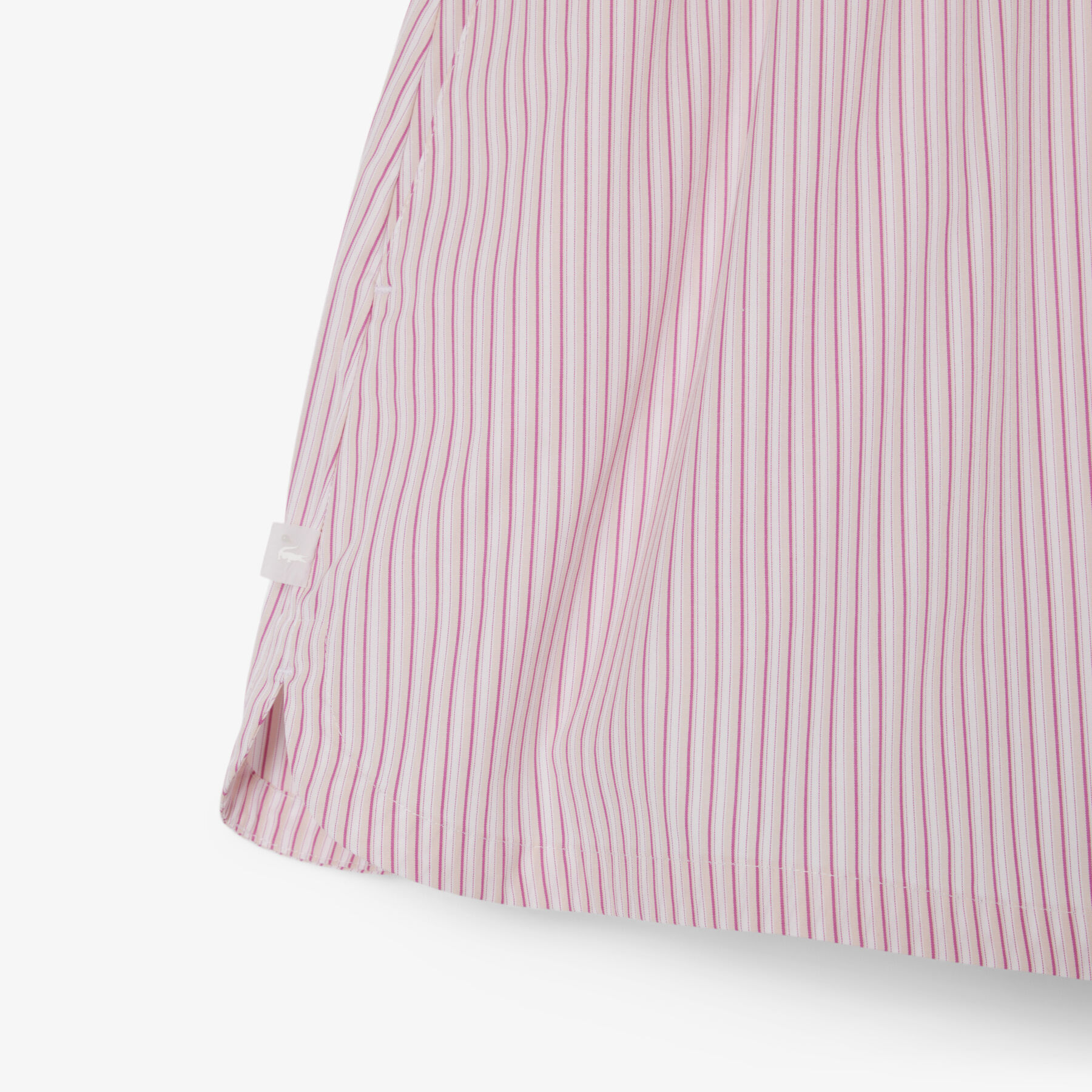 lacoste wide fit lightweight striped poplin shorts