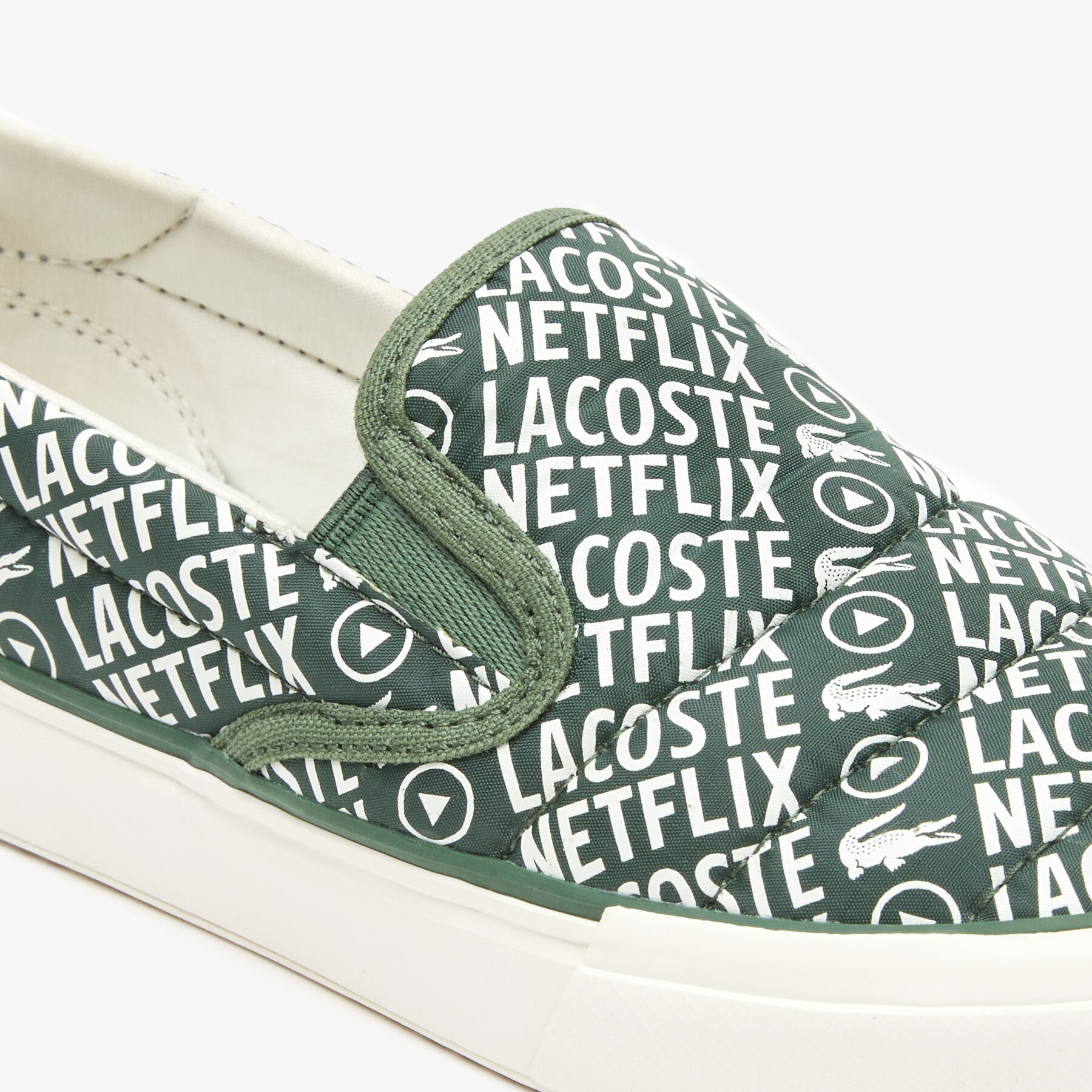 children s lacoste x netflix jump server slip textile slip on