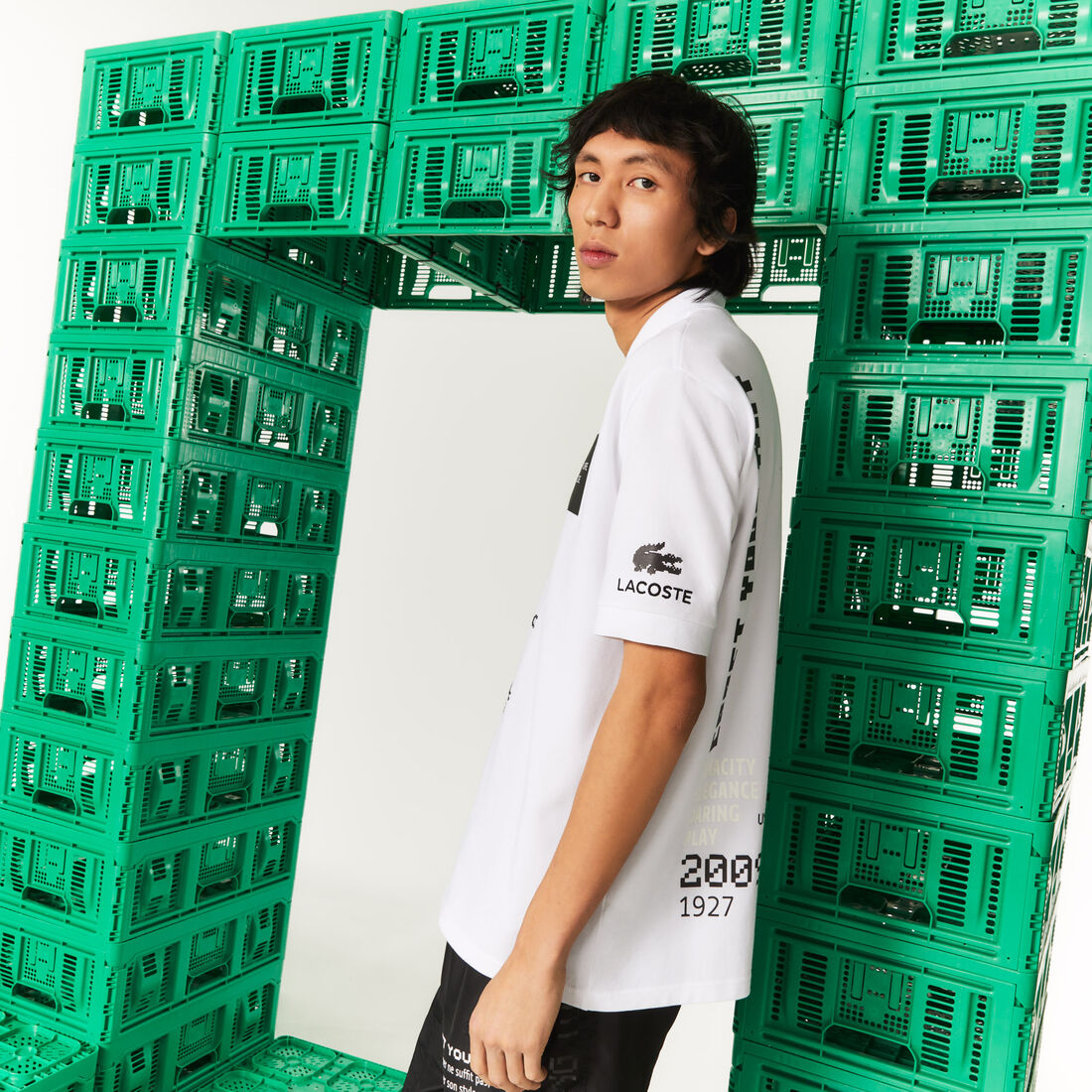 تيشيرت بولو قطن عضوي بقصة فضفاضة للرجال مجموعة Lacoste L!VE x Minecraft تيشيرت بولو قطن عضوي بقصة فضفاضة للرجال مجموعة Lacoste L!VE x Minecraft